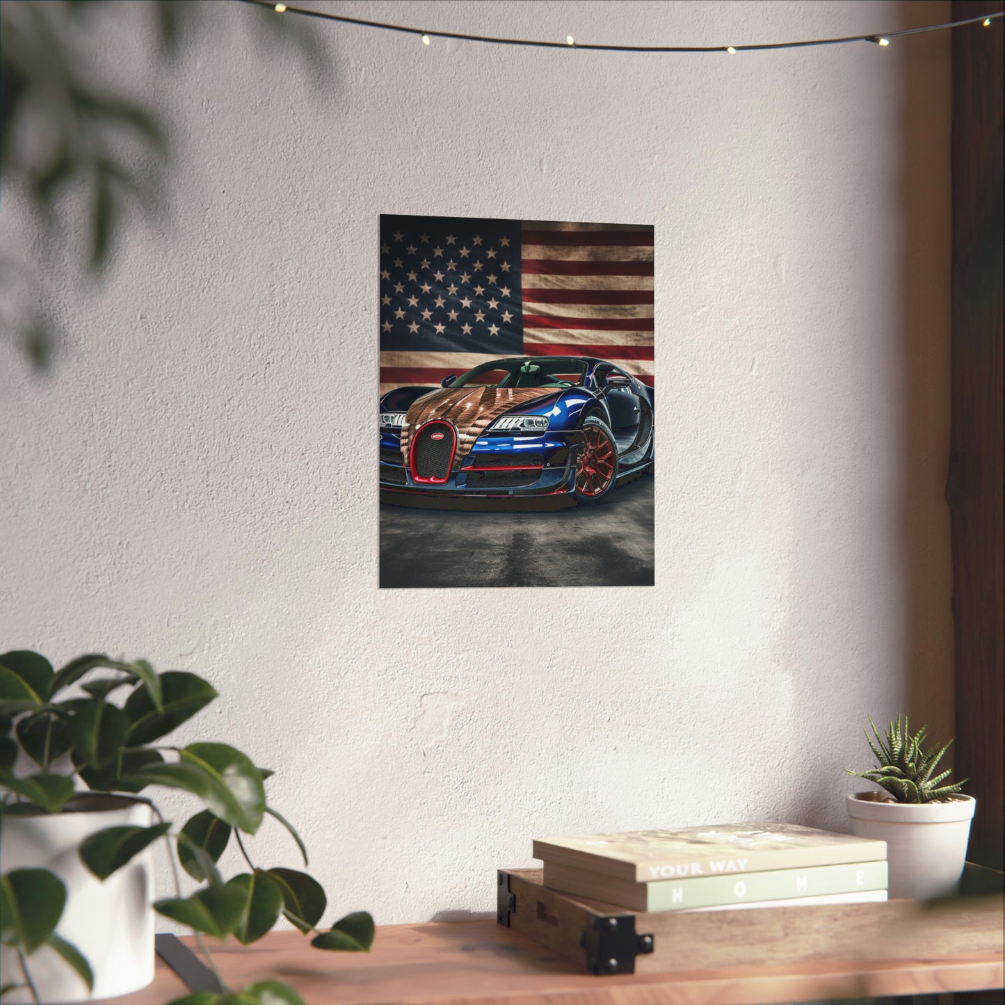 Premium Matte Vertical Posters Bugatti American Flag 4