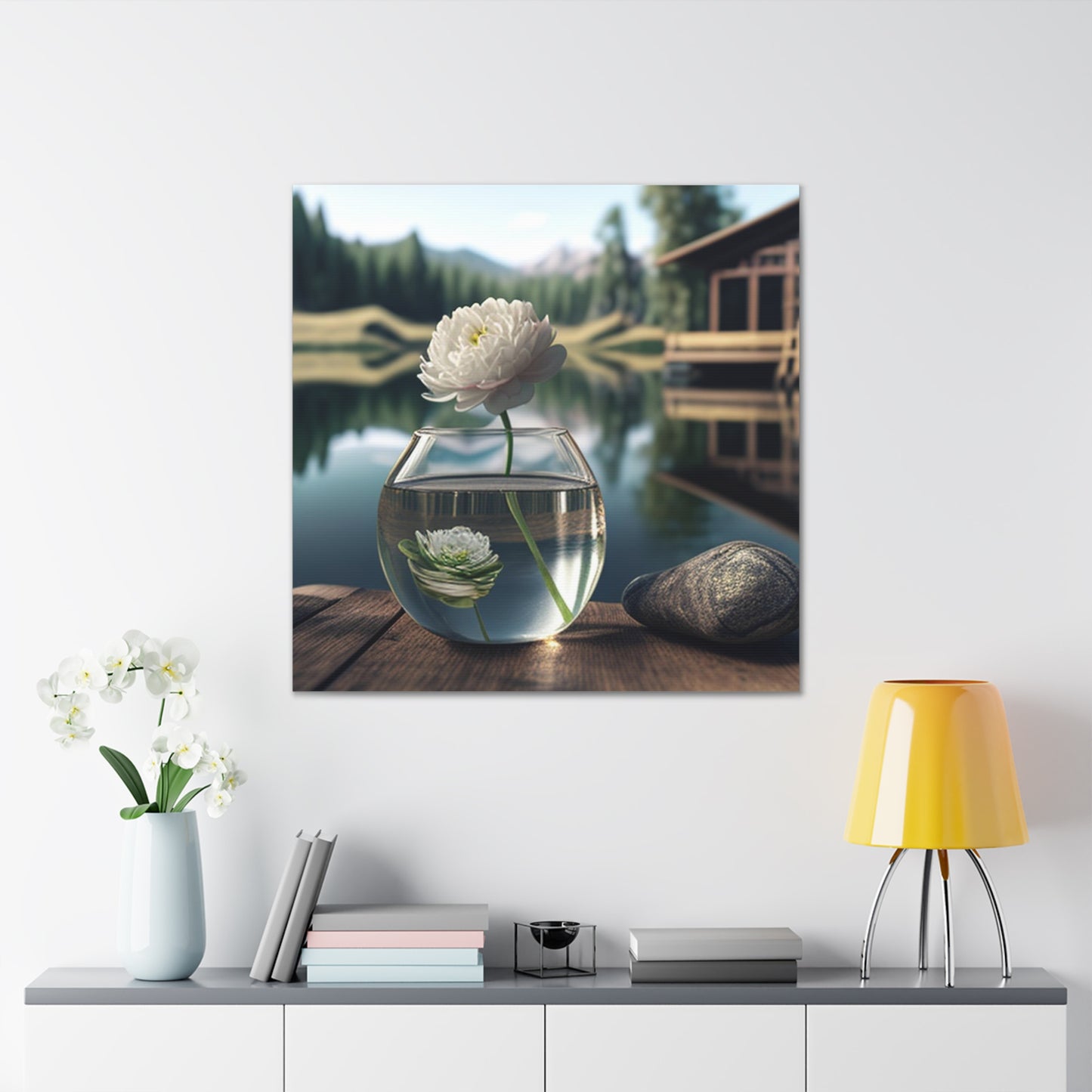 Canvas Gallery Wraps White Peony glass vase 2