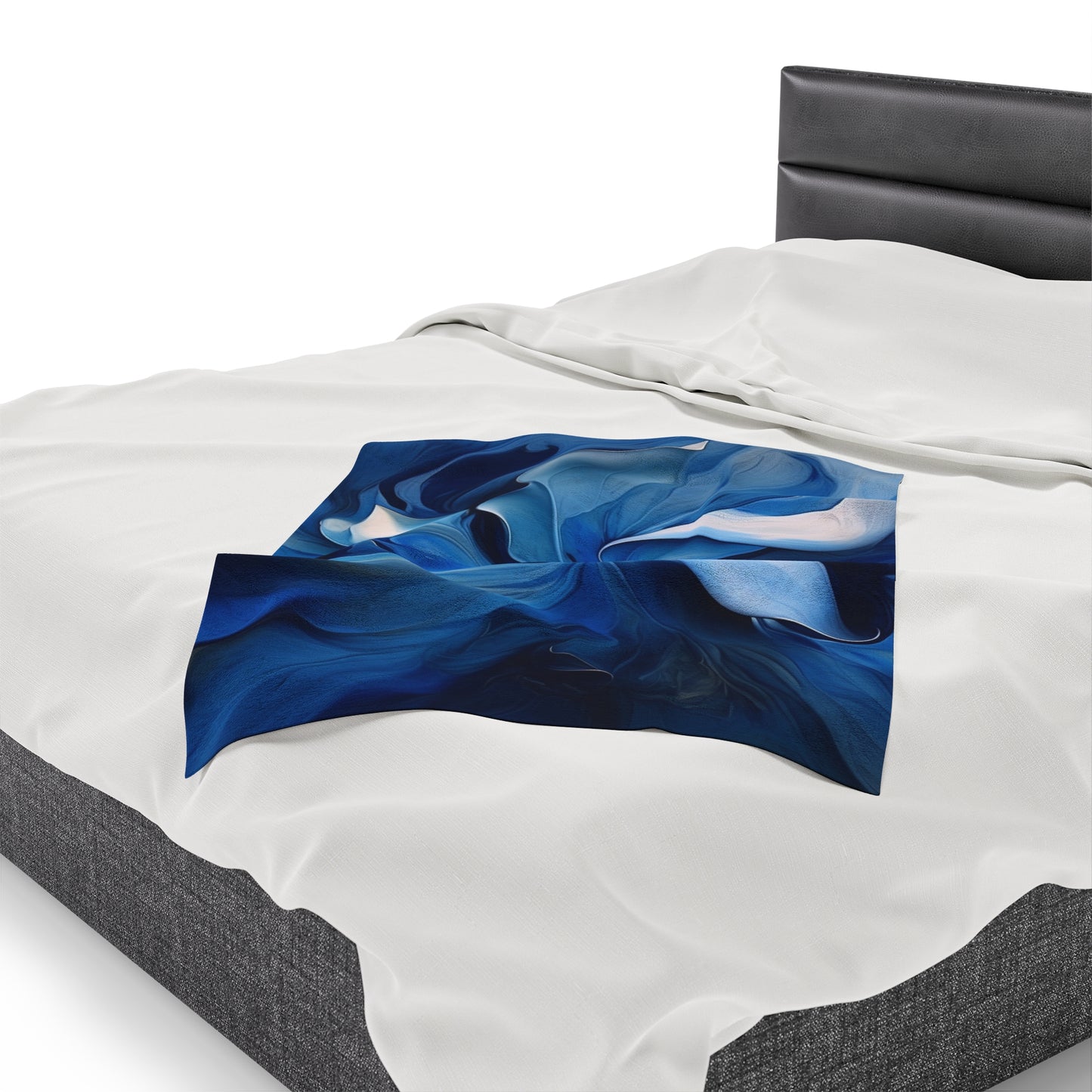 Velveteen Plush Blanket Abstract Blue Tulip 4