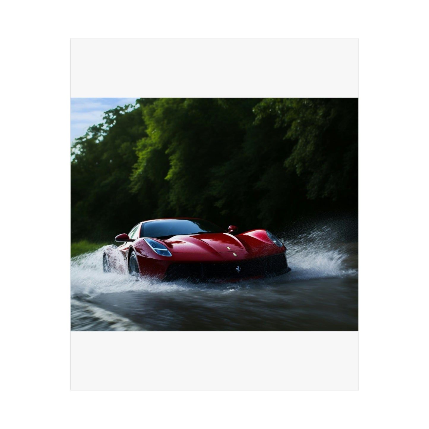 Premium Matte Vertical Posters Water Ferrari Splash 1