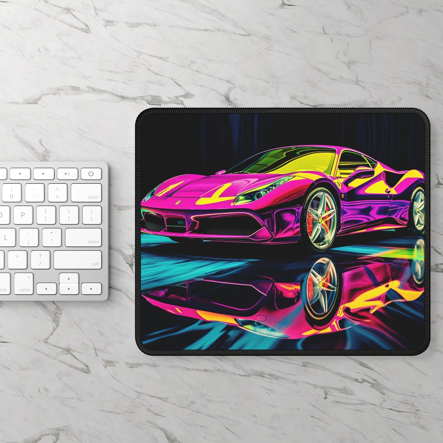 Gaming Mouse Pad  Pink Ferrari Macro 3