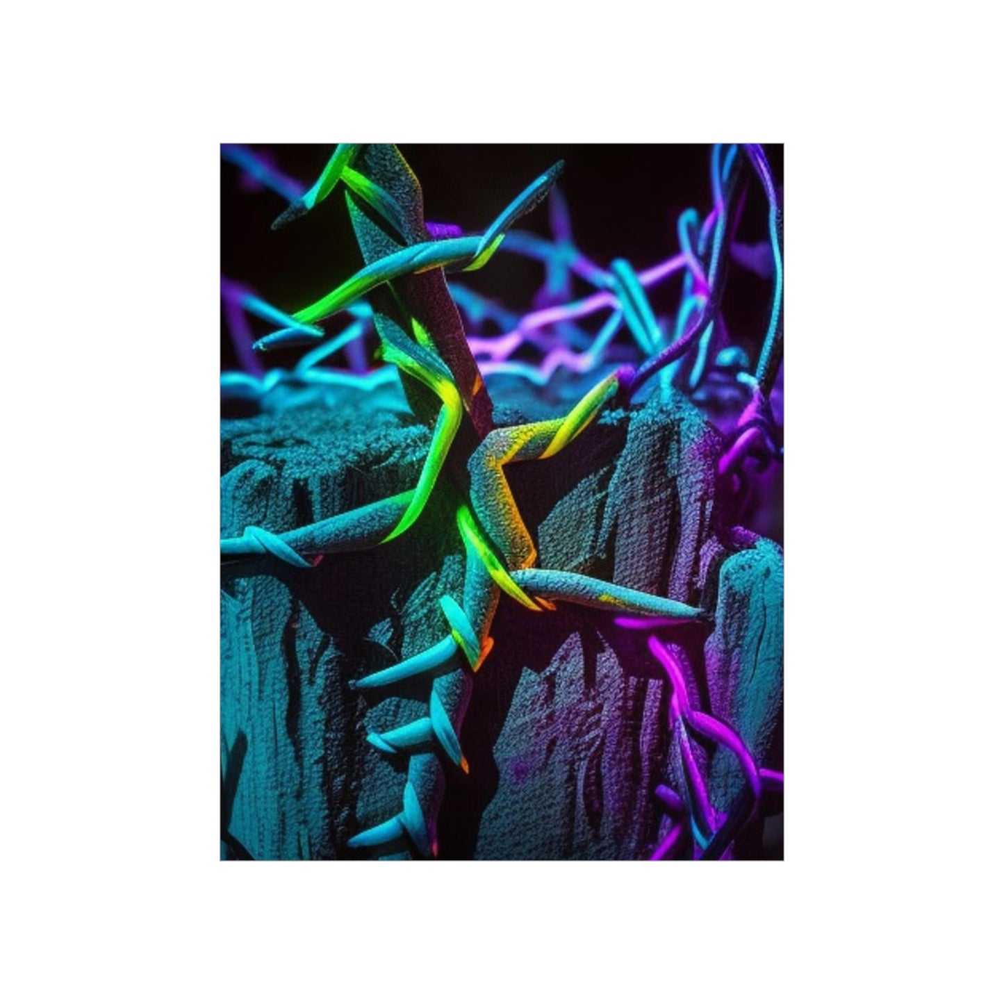 Premium Matte Vertical Posters Macro Neon Barbs 3