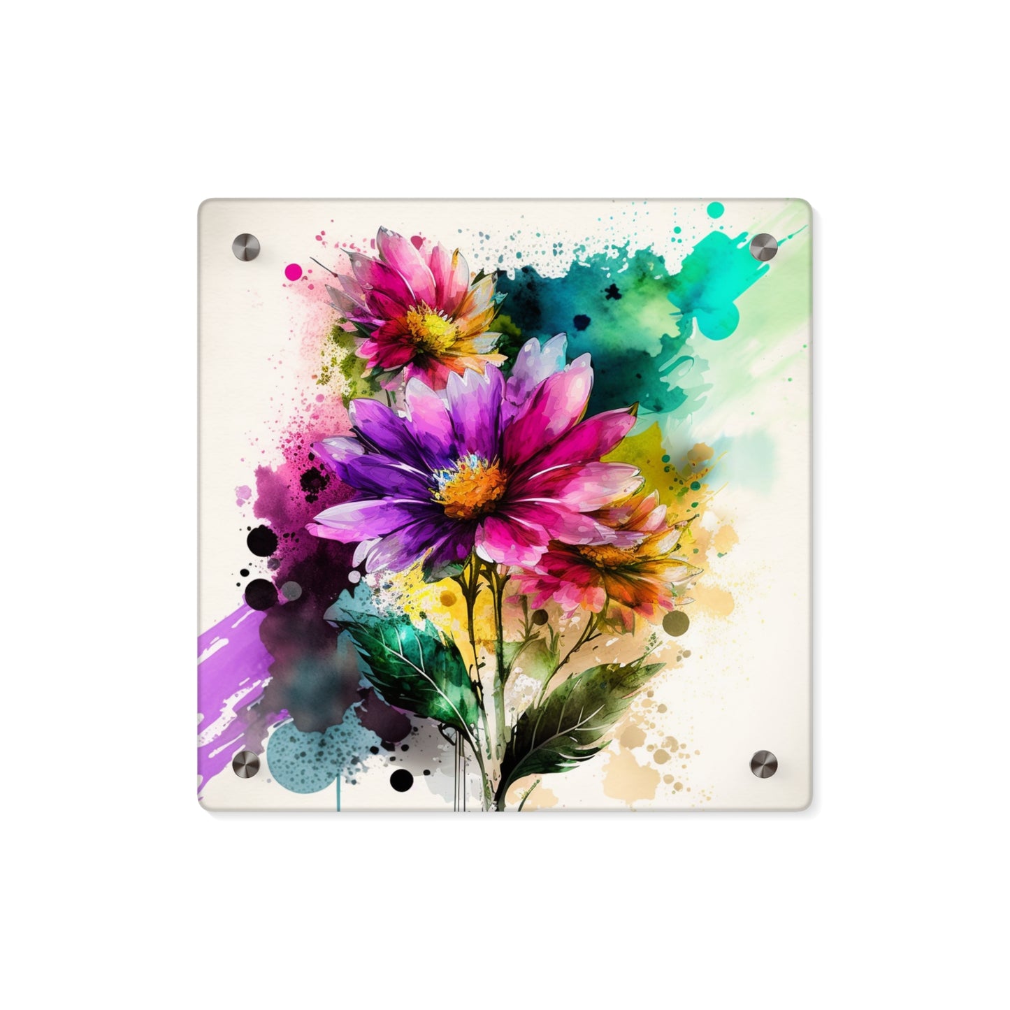 Acrylic Wall Art Panels Bright Spring Flowers 1