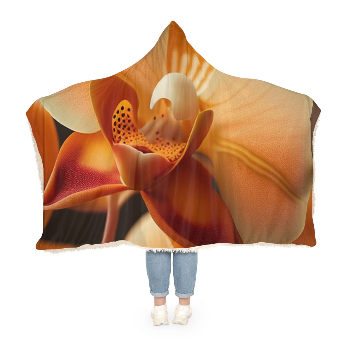 Snuggle Hooded Blanket Orange Orchid 3