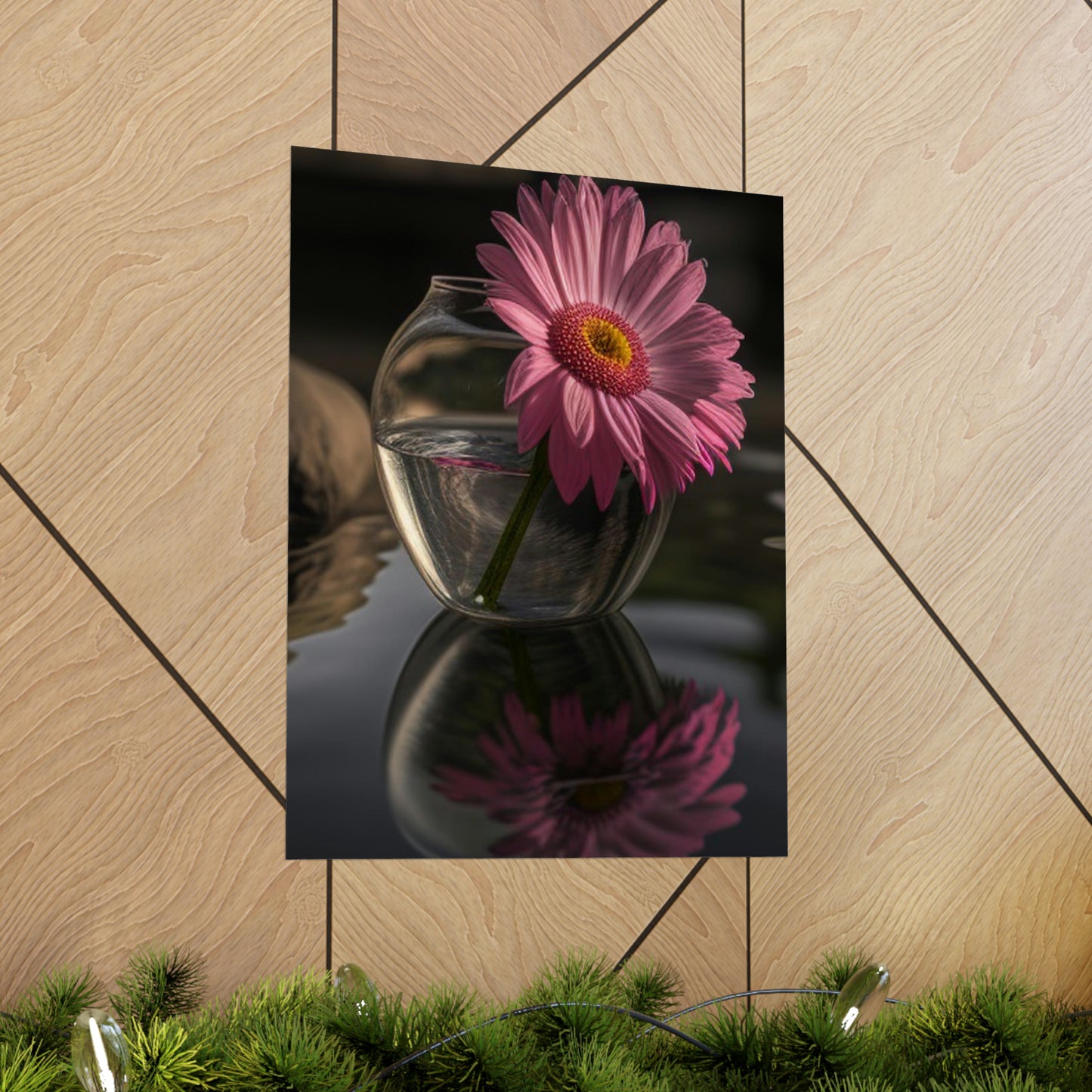 Premium Matte Vertical Posters Pink Daisy 2