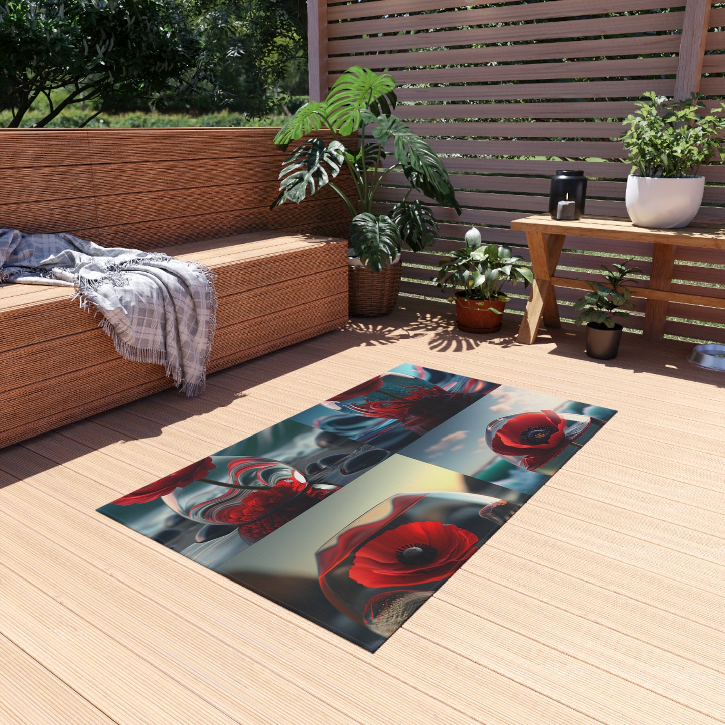 Outdoor Rug  Red Anemone in a Vase 5