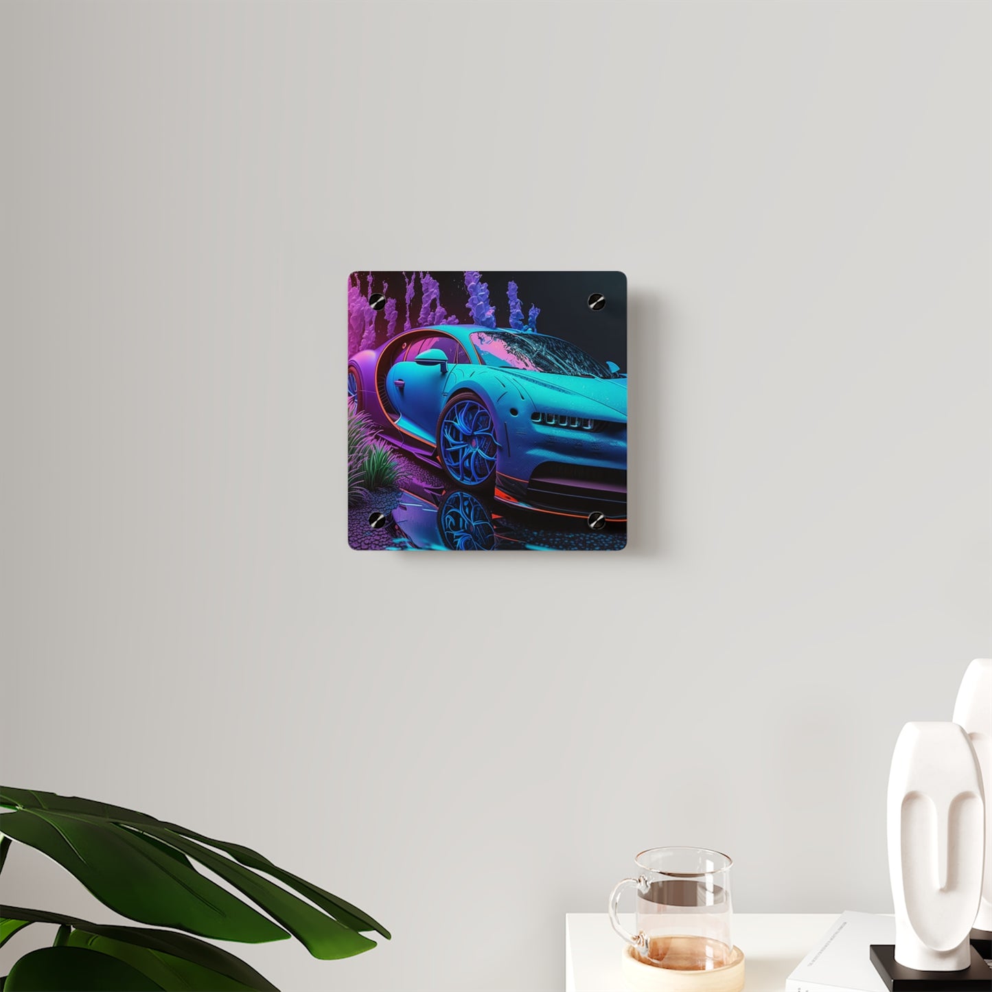 Acrylic Wall Art Panels Bugatti Neon Chiron 2