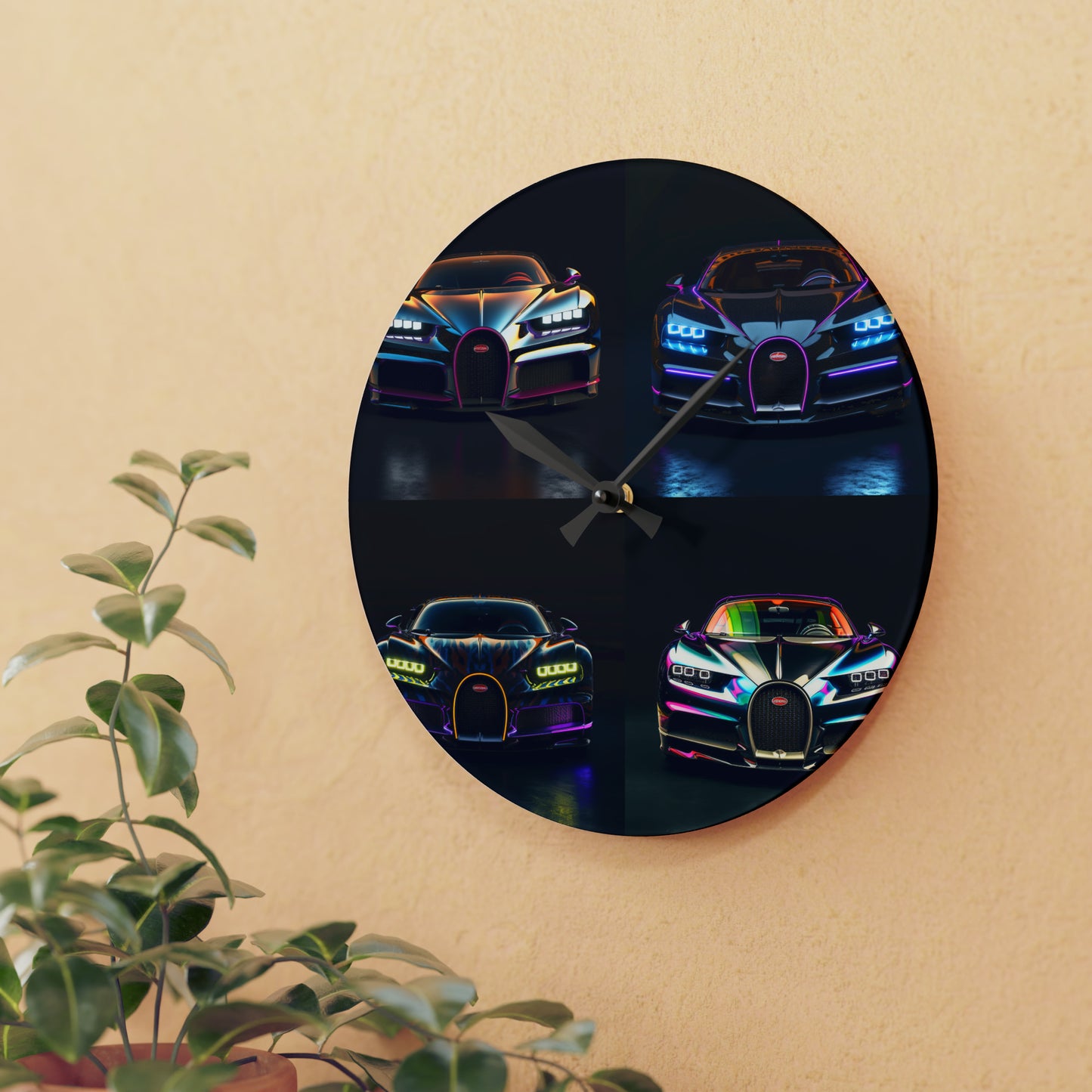 Acrylic Wall Clock Hyper Bugatti Chiron 5