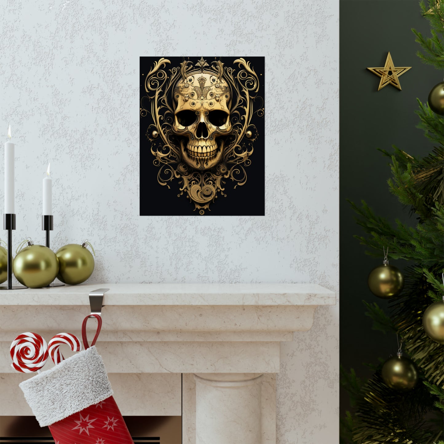 Premium Matte Vertical Posters Skull Treble Clef 3