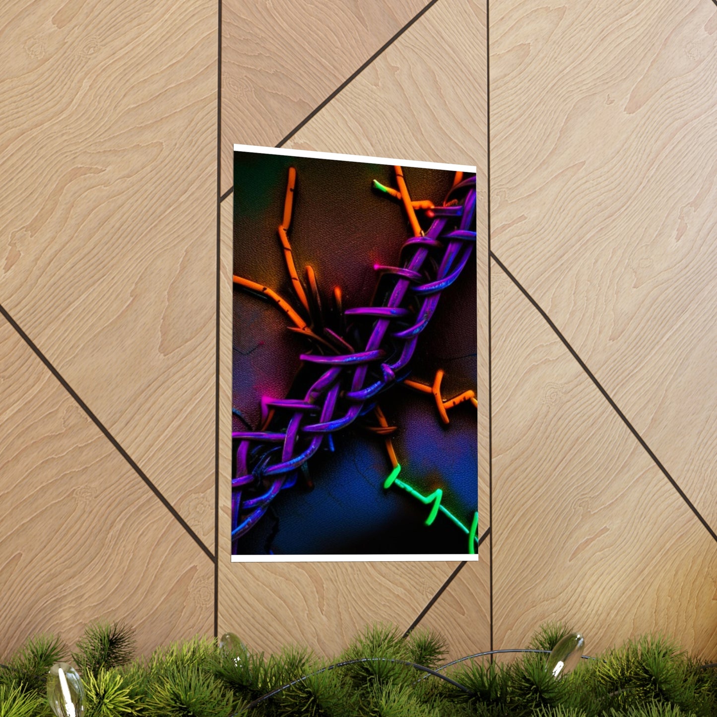 Premium Matte Vertical Posters Macro Neon Barbs 2