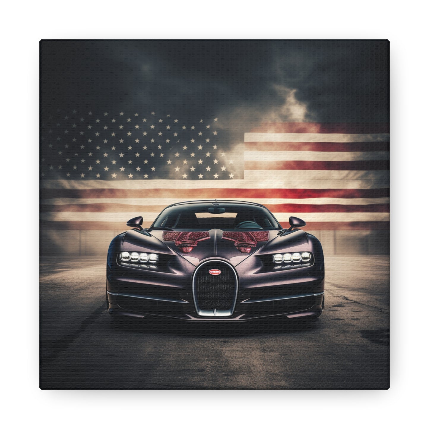 Canvas Gallery Wraps American Flag Background Bugatti 2