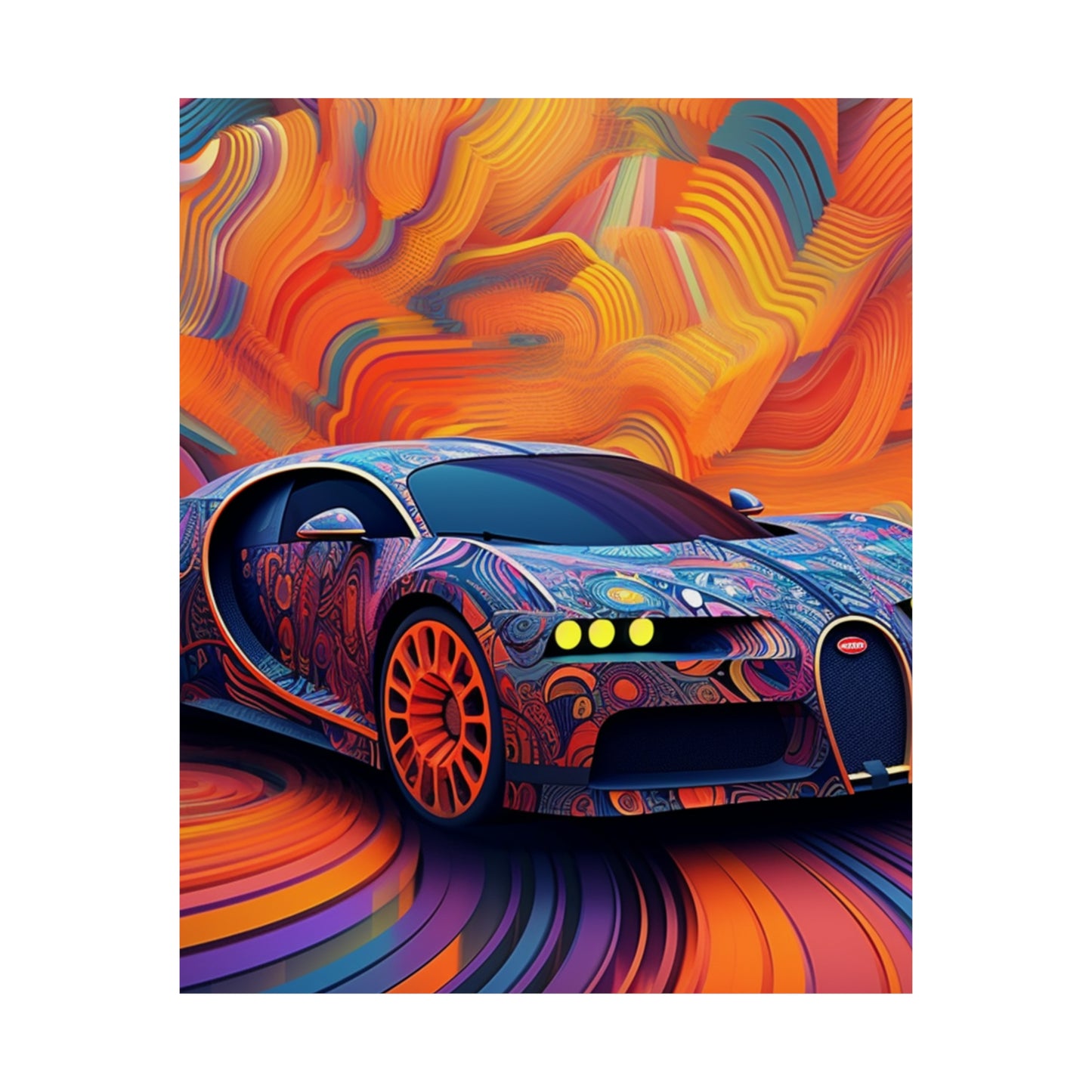 Premium Matte Vertical Posters Bugatti Abstract Concept 4