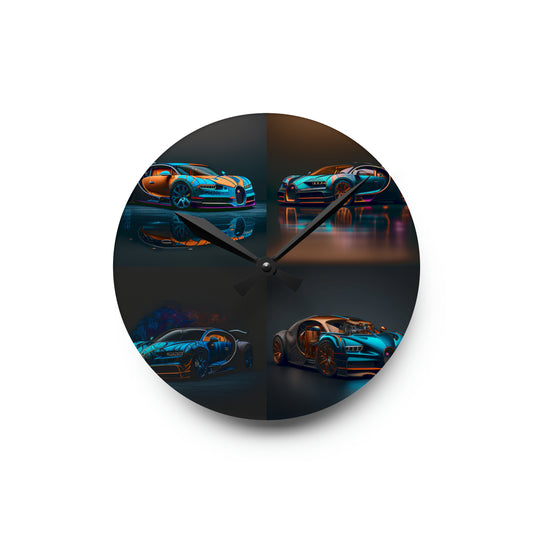 Acrylic Wall Clock Bugatti Blue 5