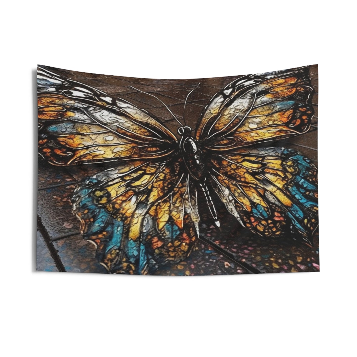 Indoor Wall Tapestries Water Butterfly Street 1