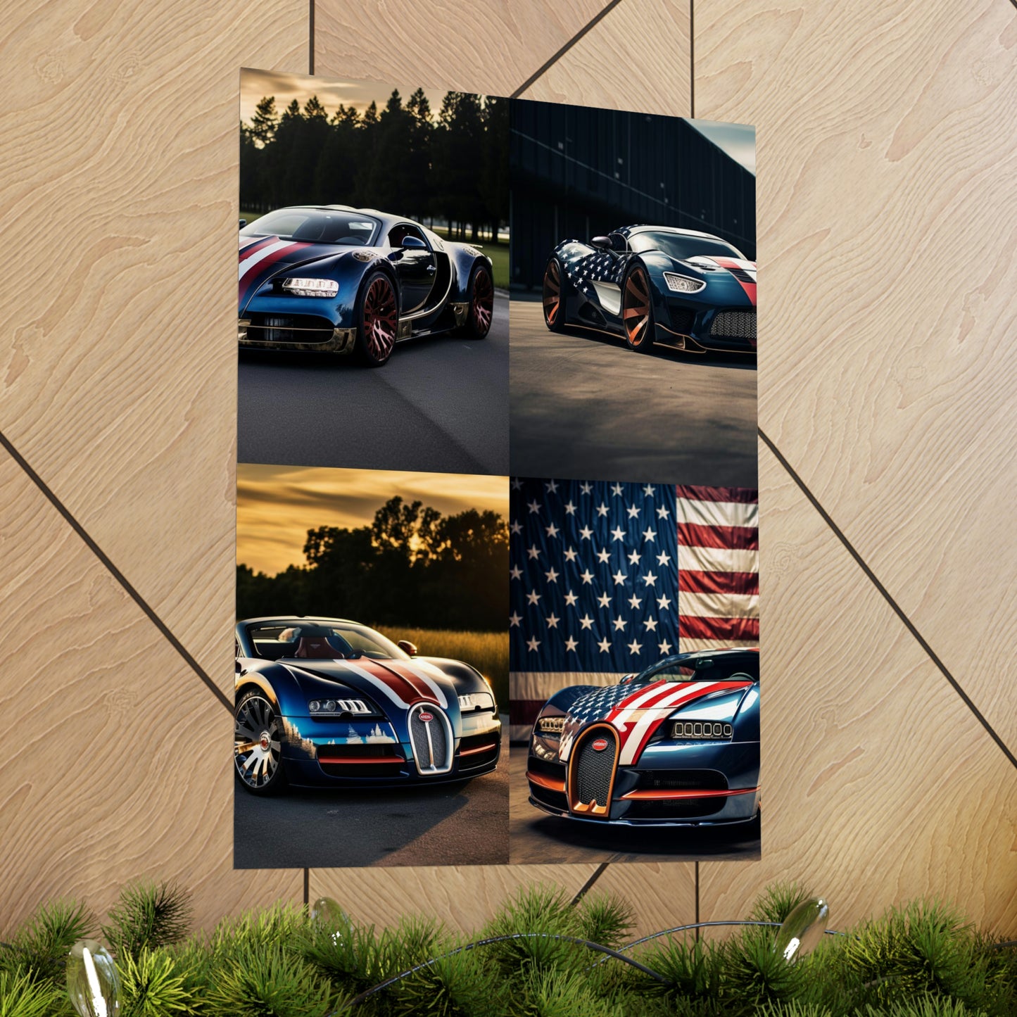 Premium Matte Vertical Posters Bugatti Flag American 5