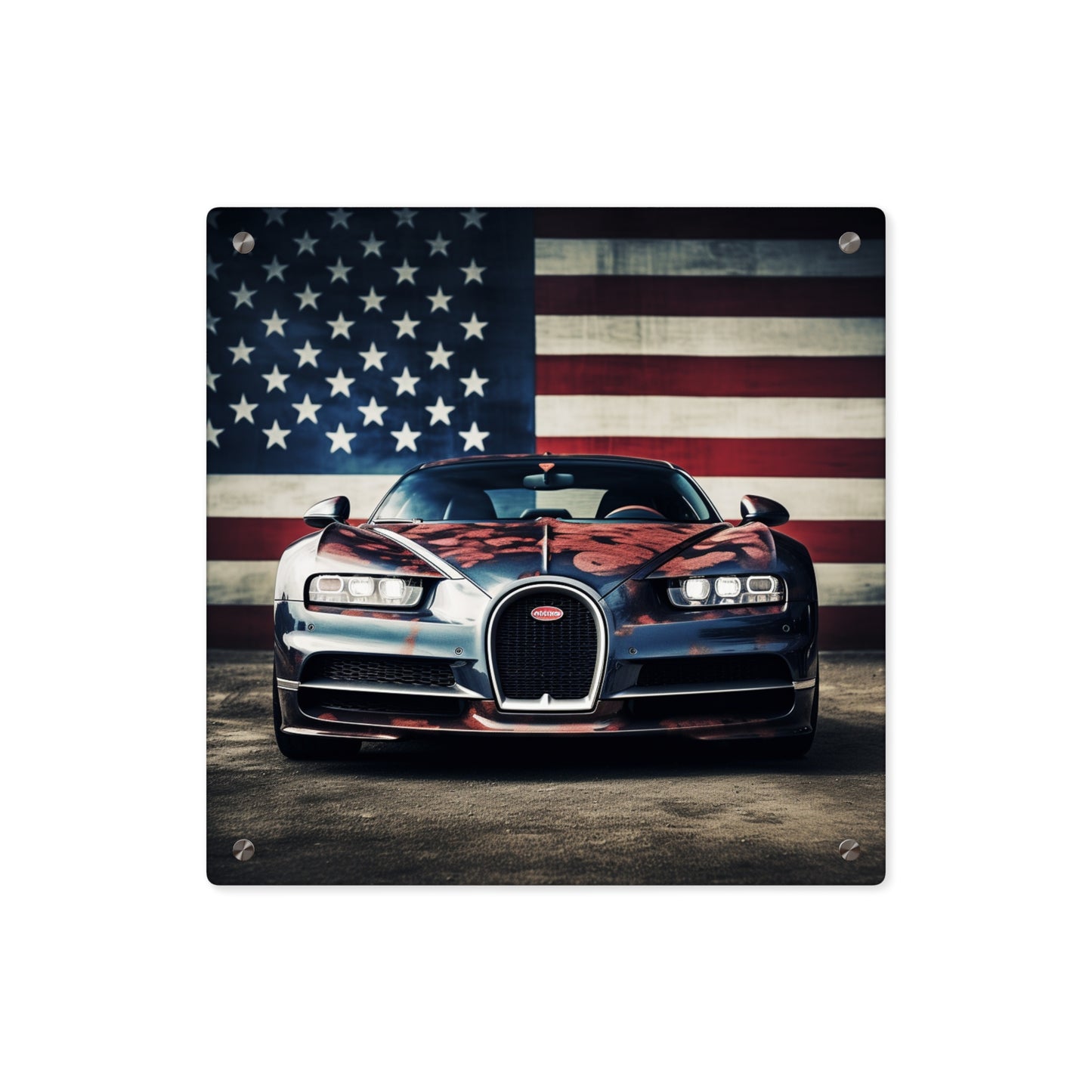 Acrylic Wall Art Panels Bugatti Flag 3