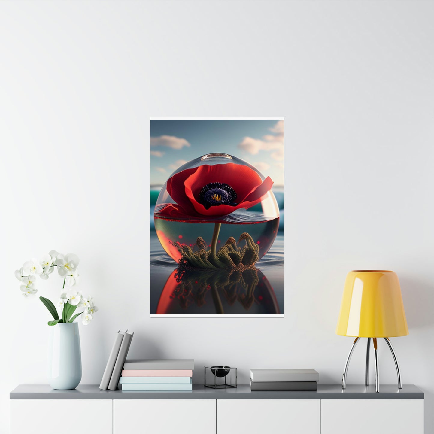 Premium Matte Vertical Posters Red Anemone in a Vase 4