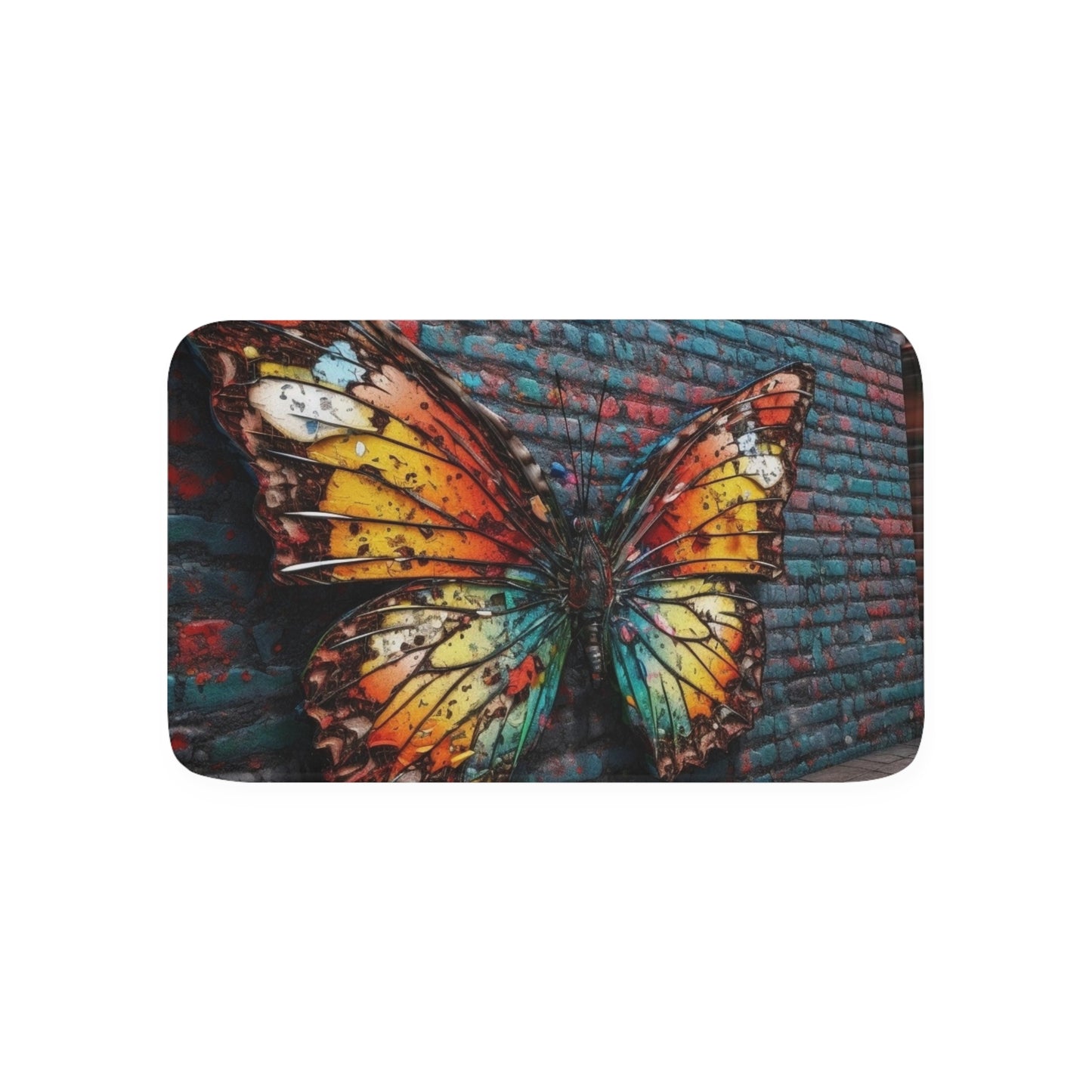 Memory Foam Bath Mat Liquid Street Butterfly 2