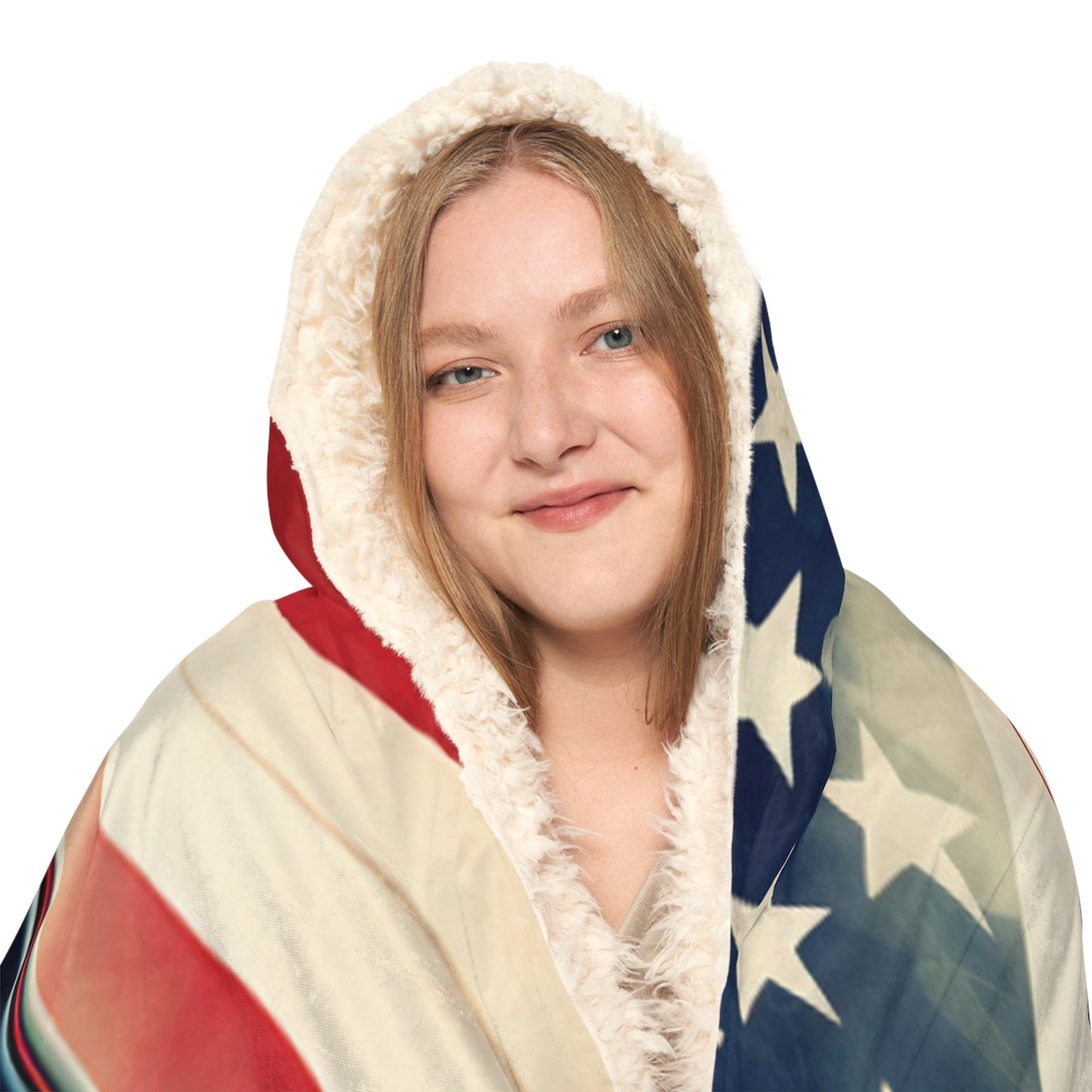 Snuggle Hooded Blanket Abstract American Flag Background Bugatti 1