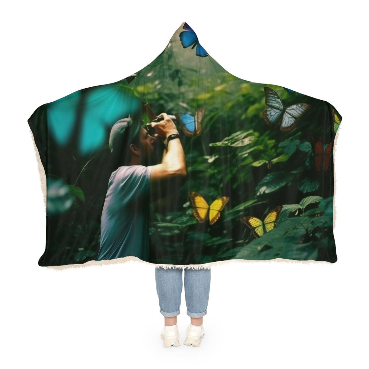 Snuggle Hooded Blanket Jungle Butterfly 1