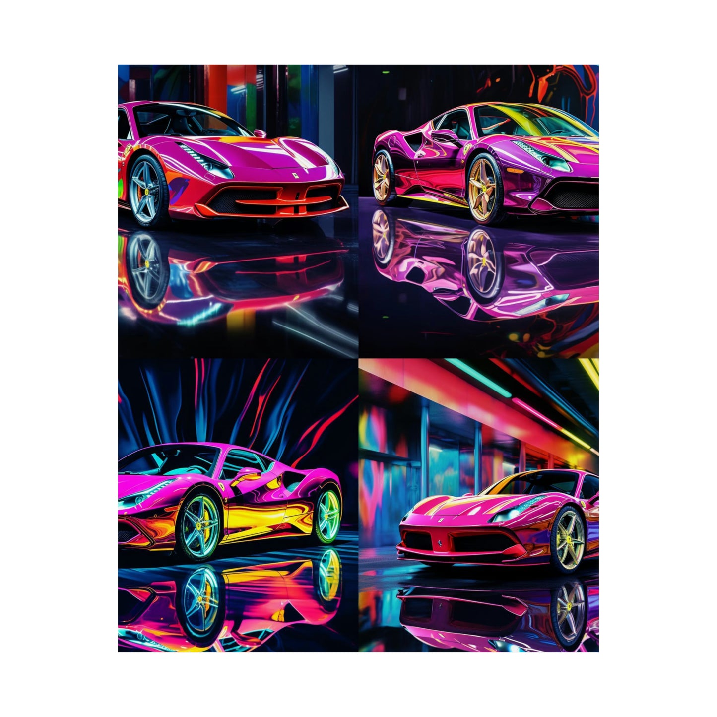 Premium Matte Vertical Posters Pink Macro Ferrari 5