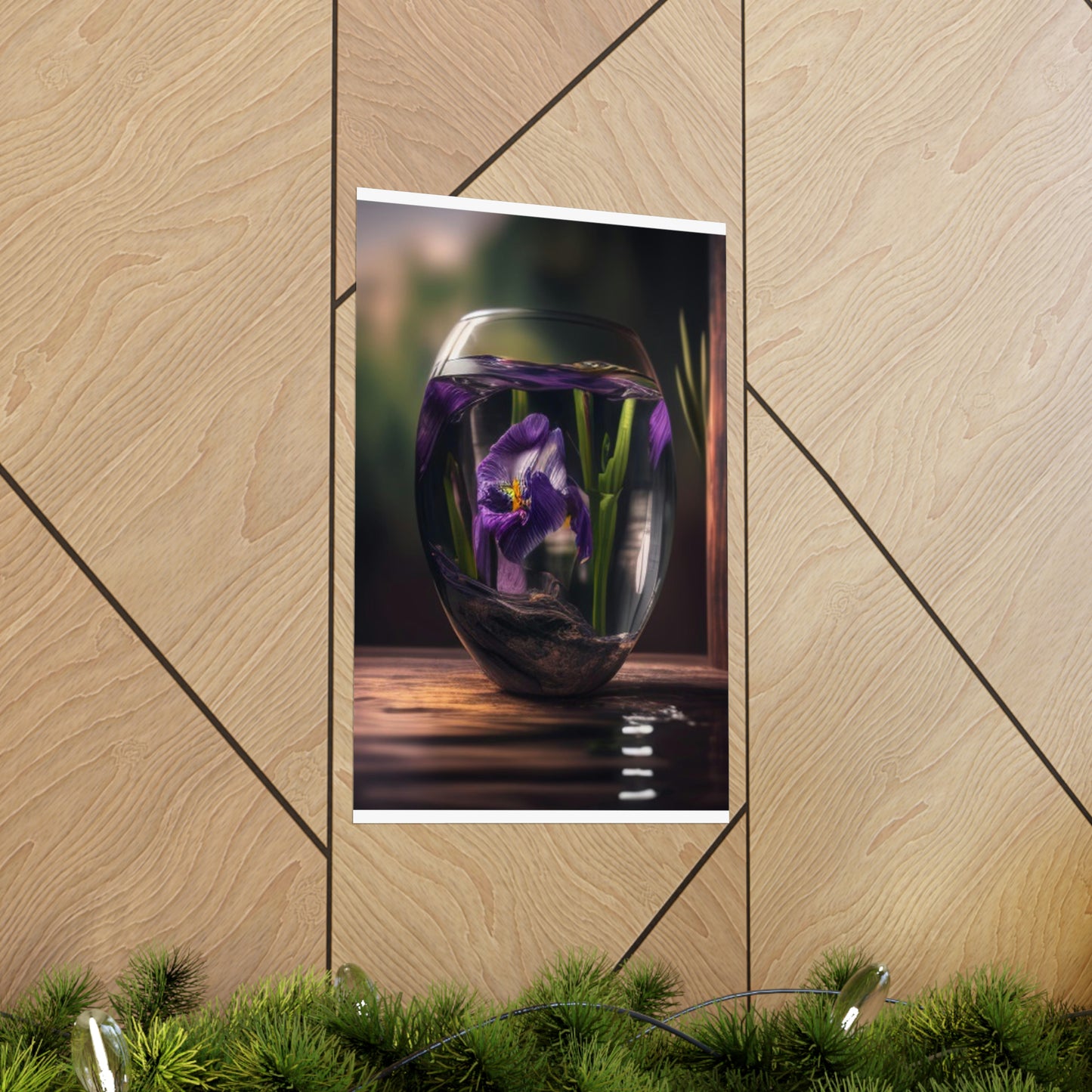 Premium Matte Vertical Posters Purple Iris in a vase 4