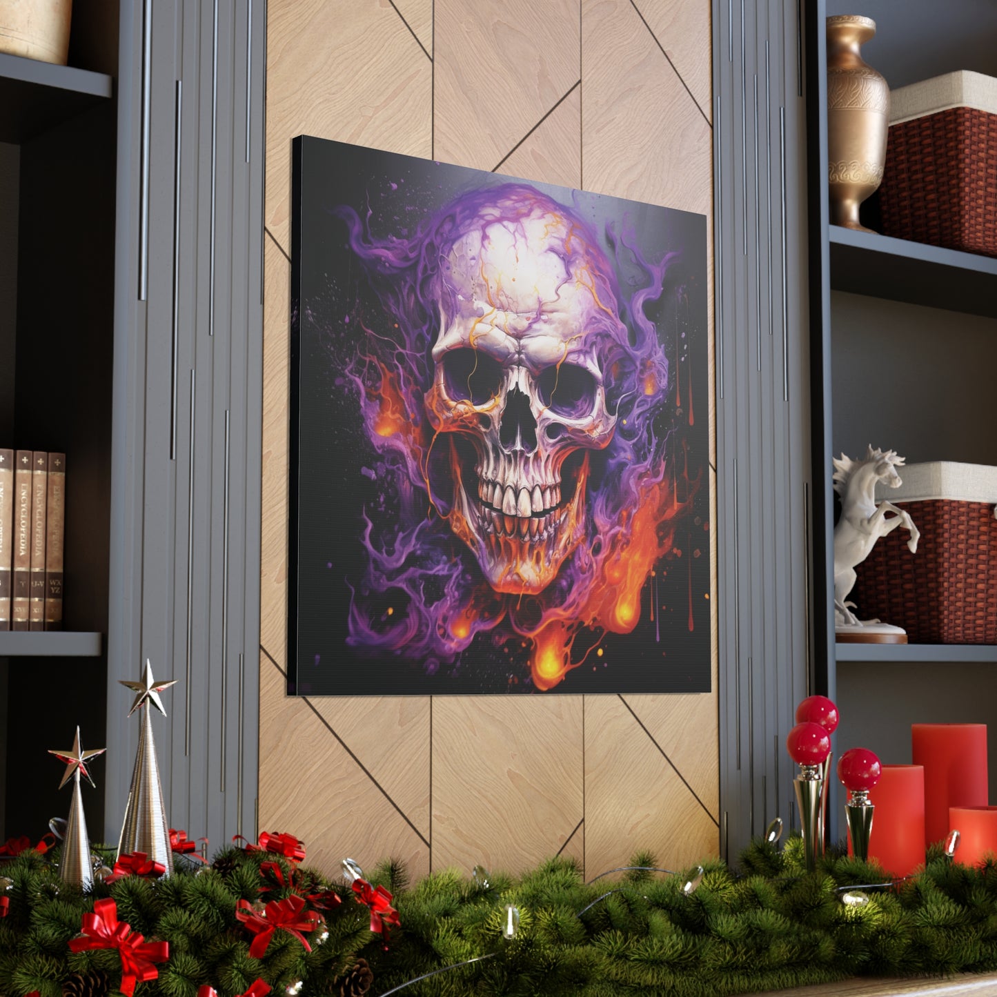 Canvas Gallery Wraps Skull Flames 2