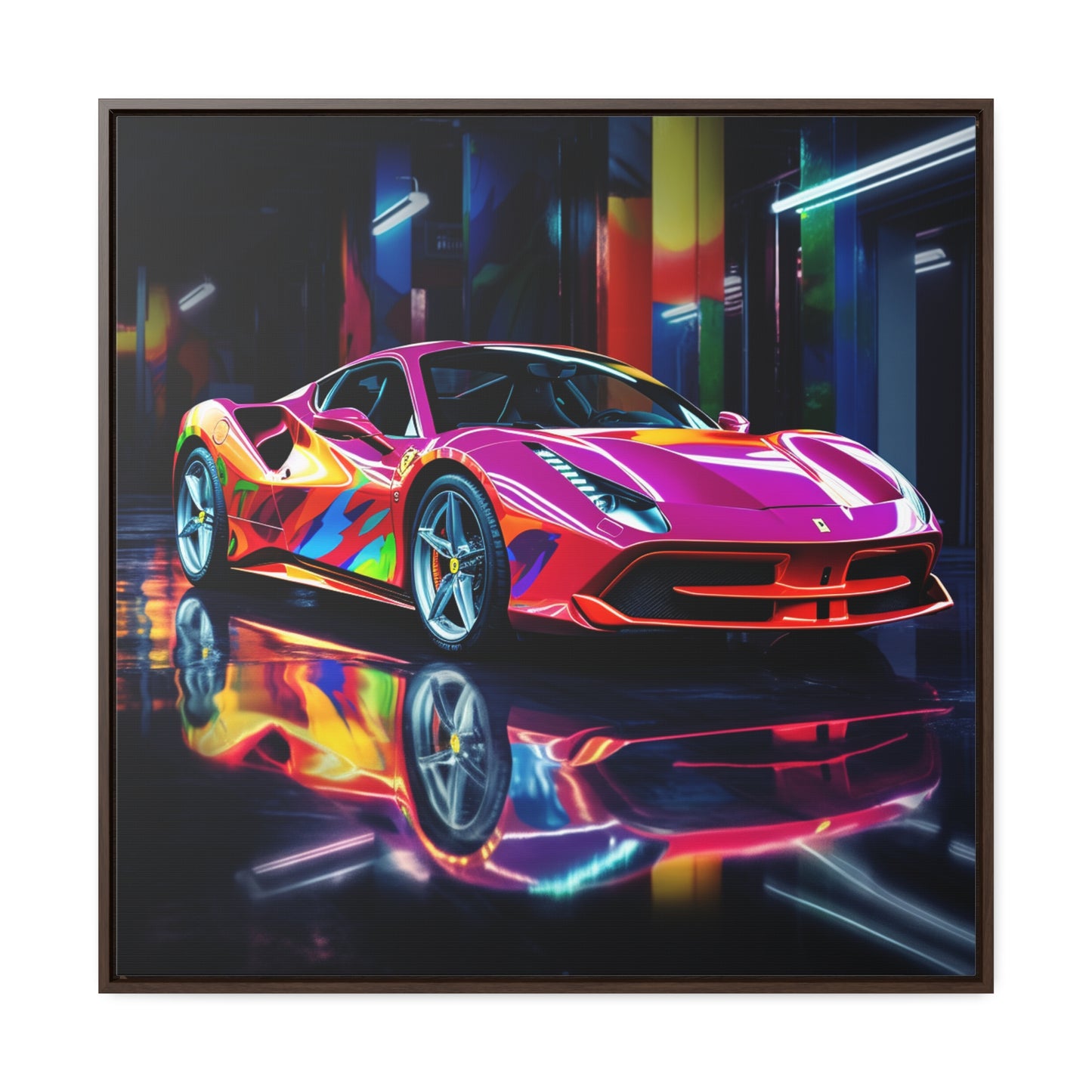 Gallery Canvas Wraps, Square Frame Pink Macro Ferrari 1