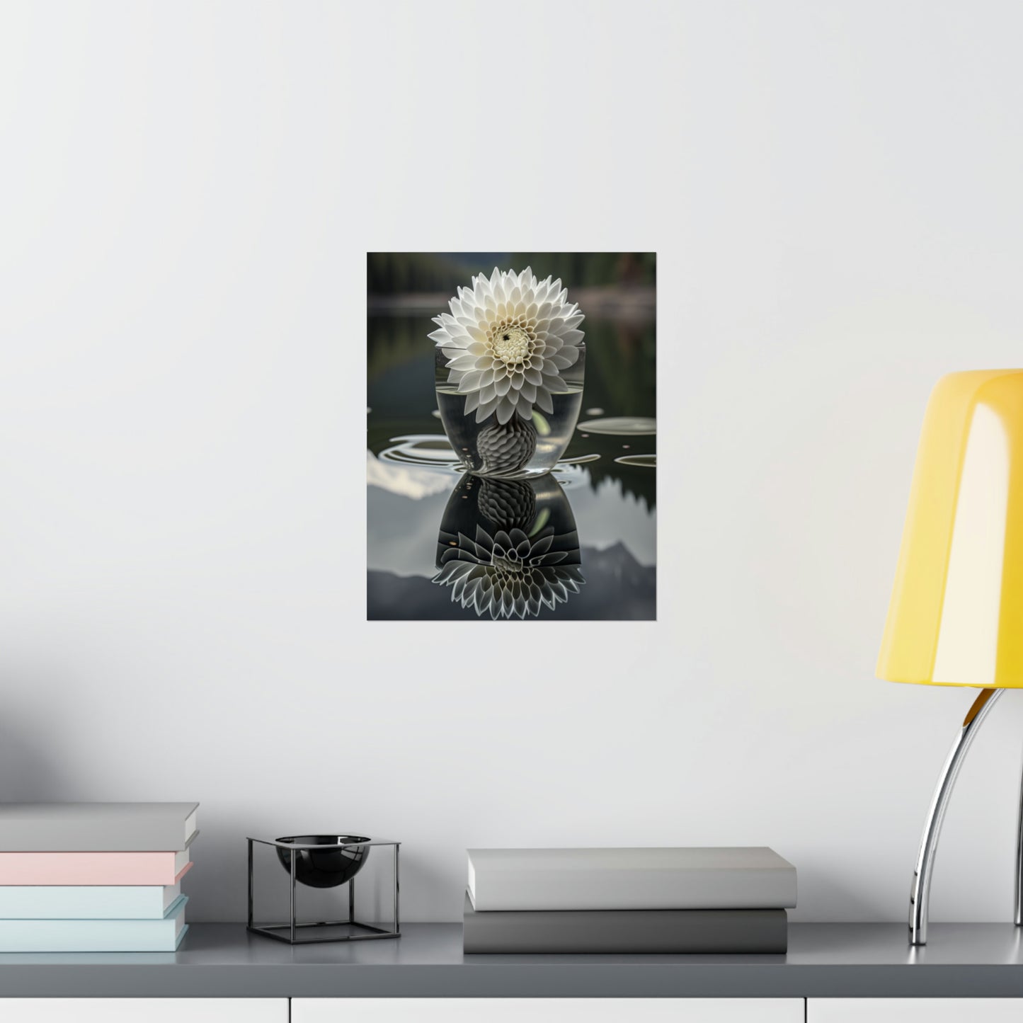 Premium Matte Vertical Posters White Dahlia 3