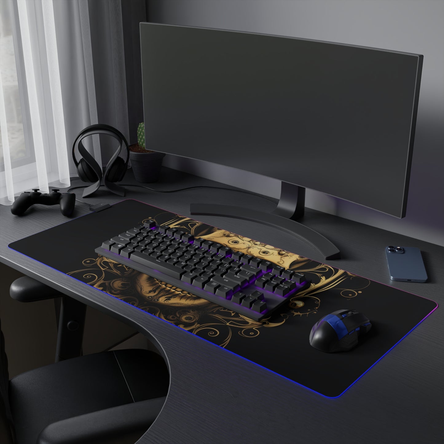 LED Gaming Mouse Pad Skull Treble Clef 3