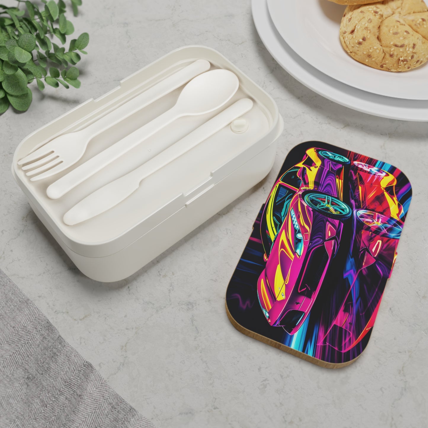 Bento Lunch Box Pink Ferrari Macro 2