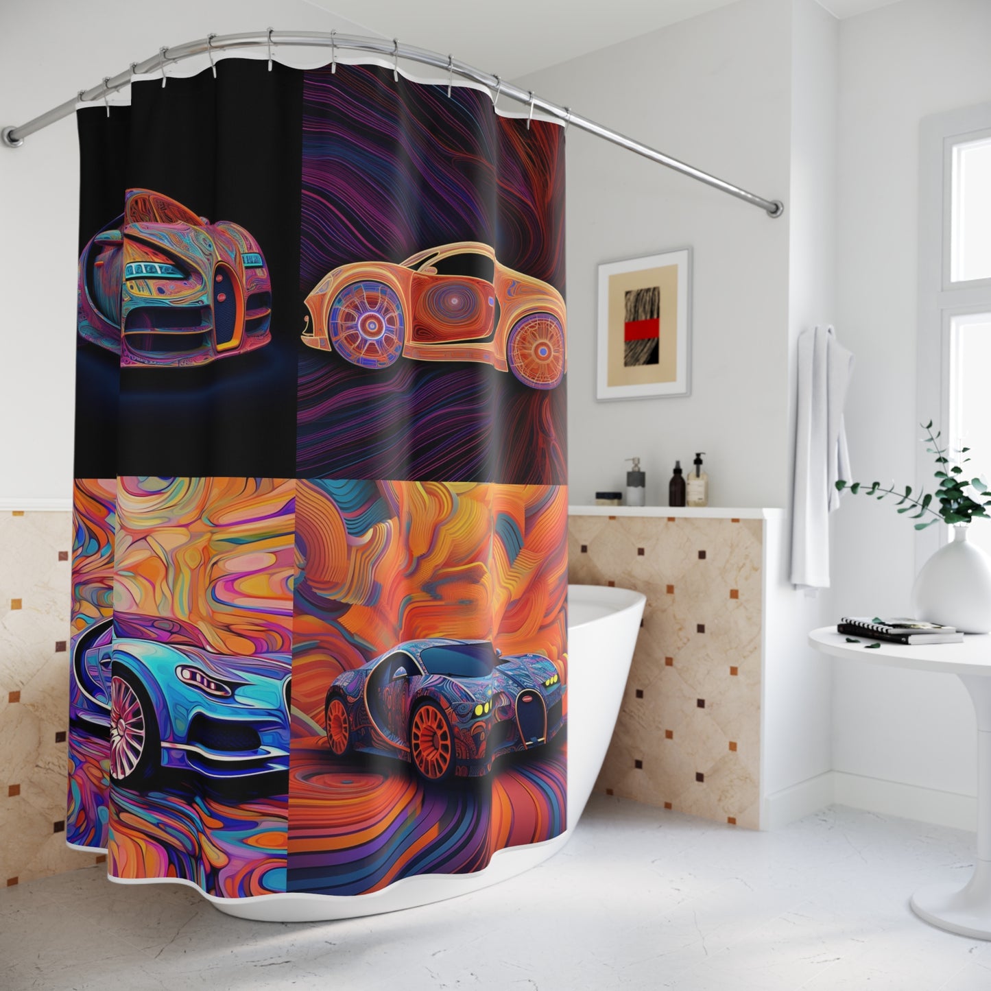 Polyester Shower Curtain Bugatti Abstract Concept 5