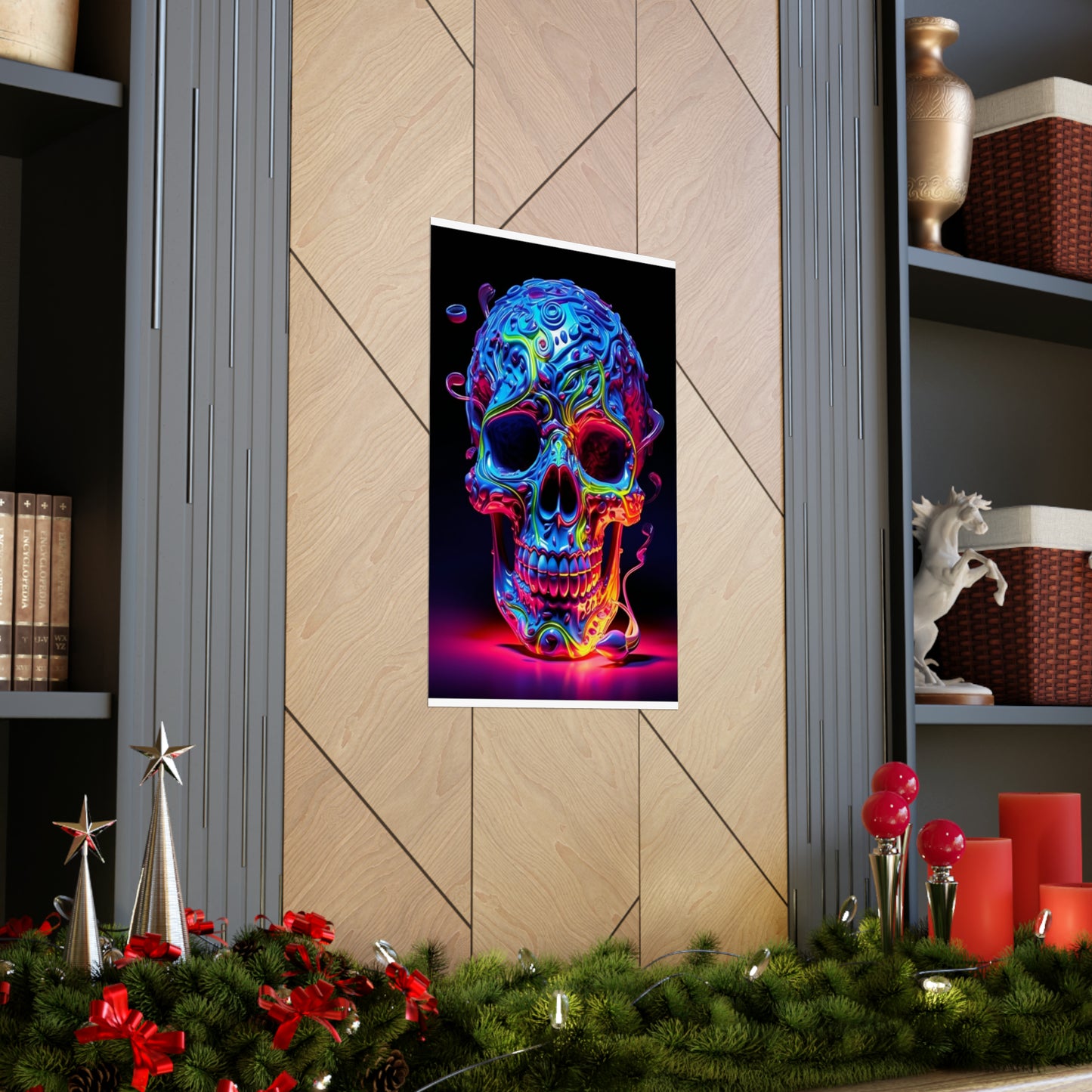 Premium Matte Vertical Posters Macro Skull Color 3