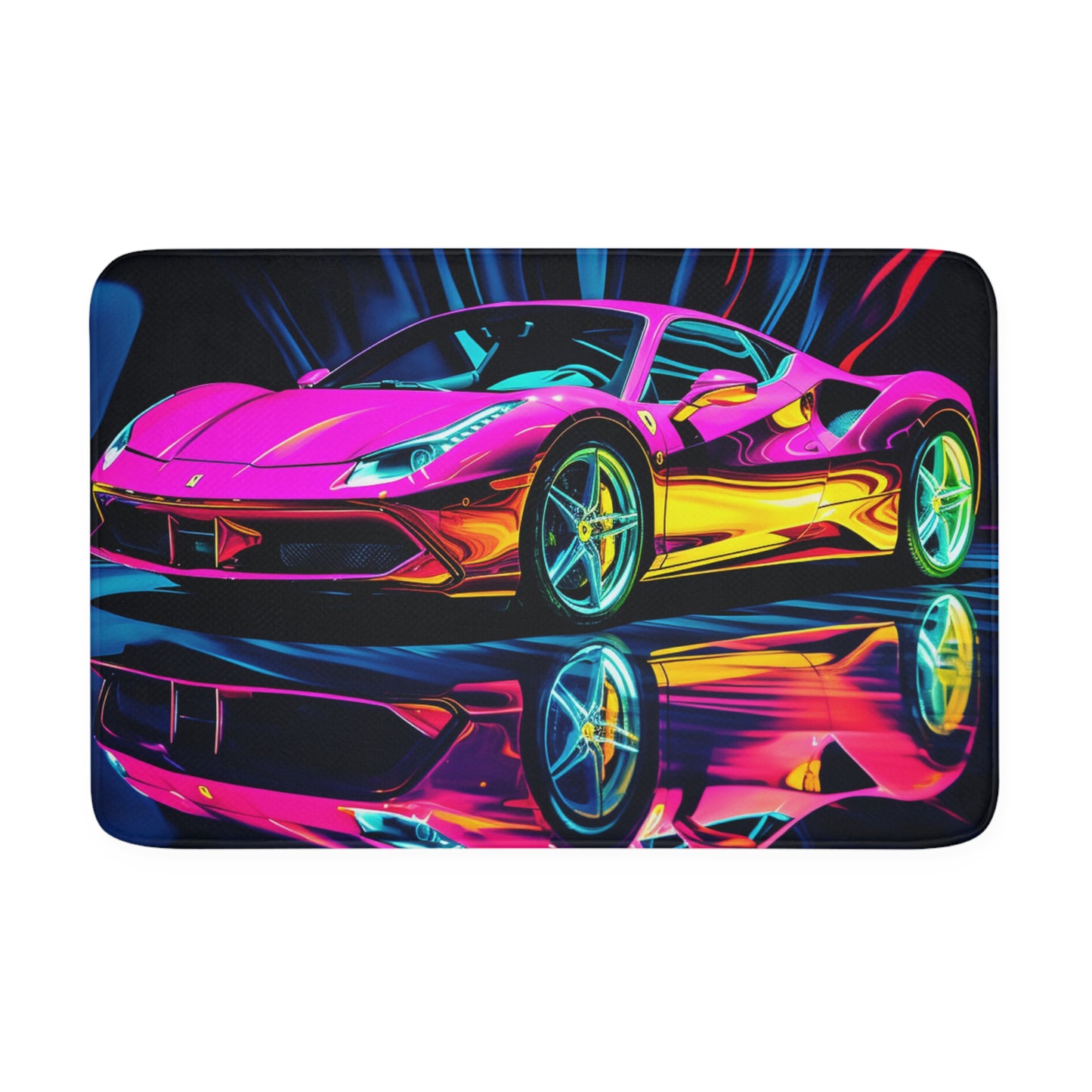 Memory Foam Bath Mat Pink Macro Ferrari 3