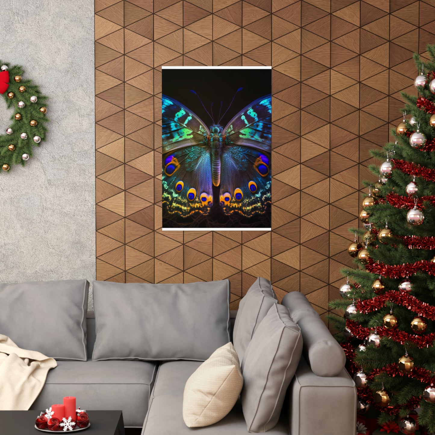 Premium Matte Vertical Posters Neon Hue Butterfly 3