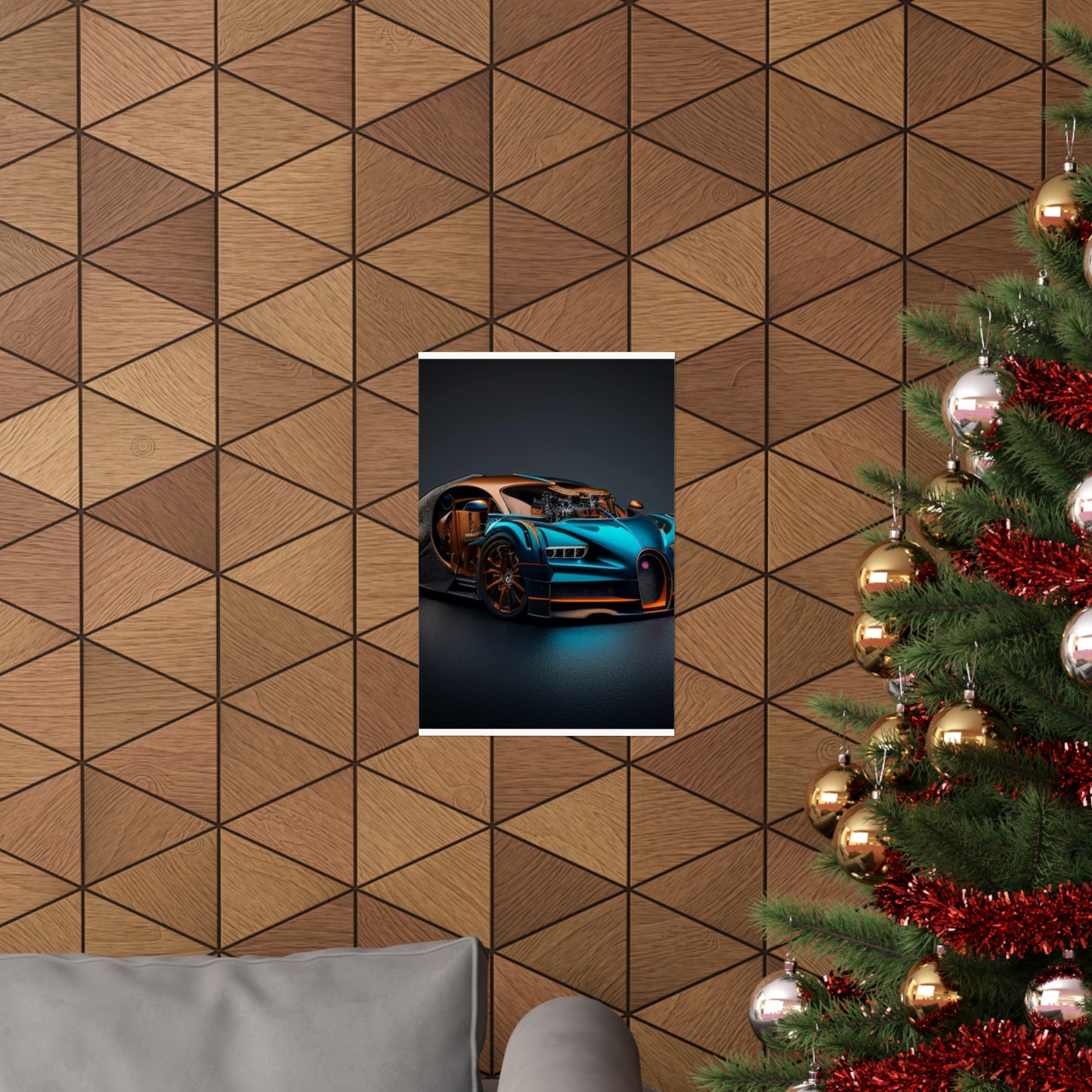 Premium Matte Vertical Posters Bugatti Blue 4