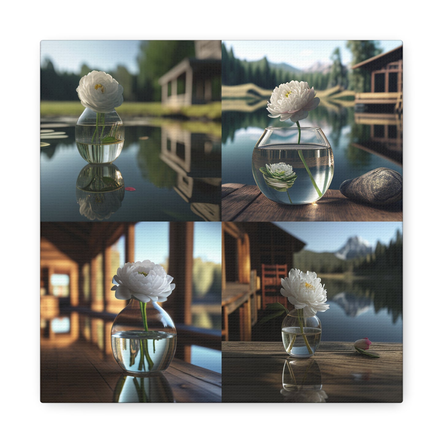Canvas Gallery Wraps White Peony glass vase 5