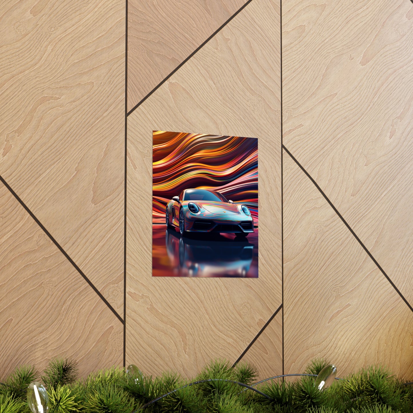 Premium Matte Vertical Posters Porsche Water Fusion 1