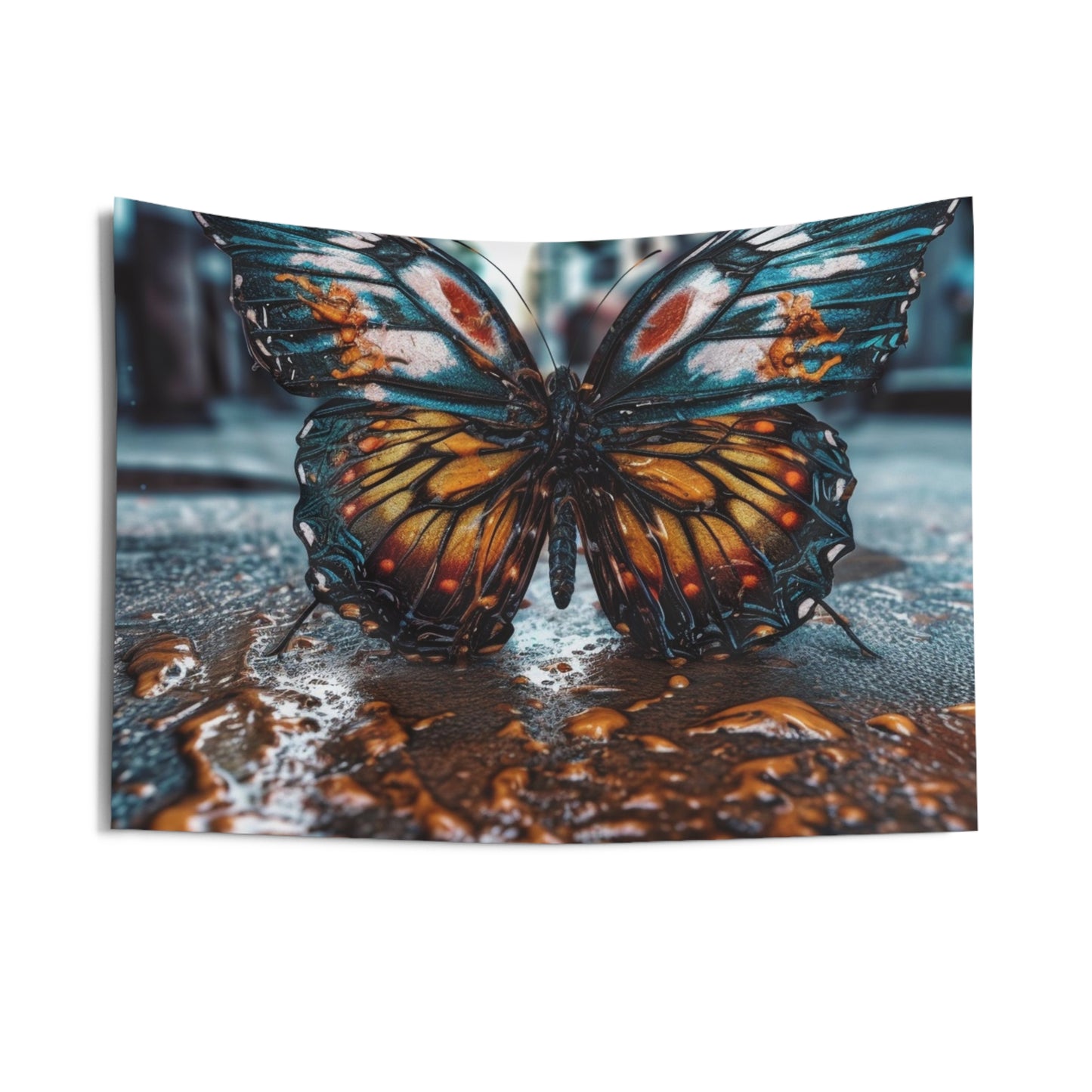 Indoor Wall Tapestries Water Butterfly Street 3