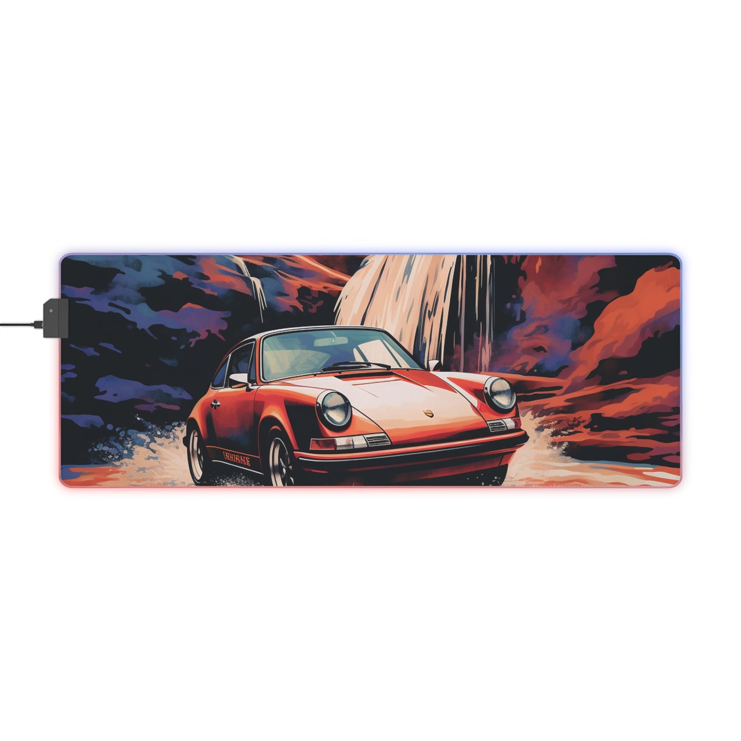 LED Gaming Mouse Pad American Flag Porsche Abstract 4