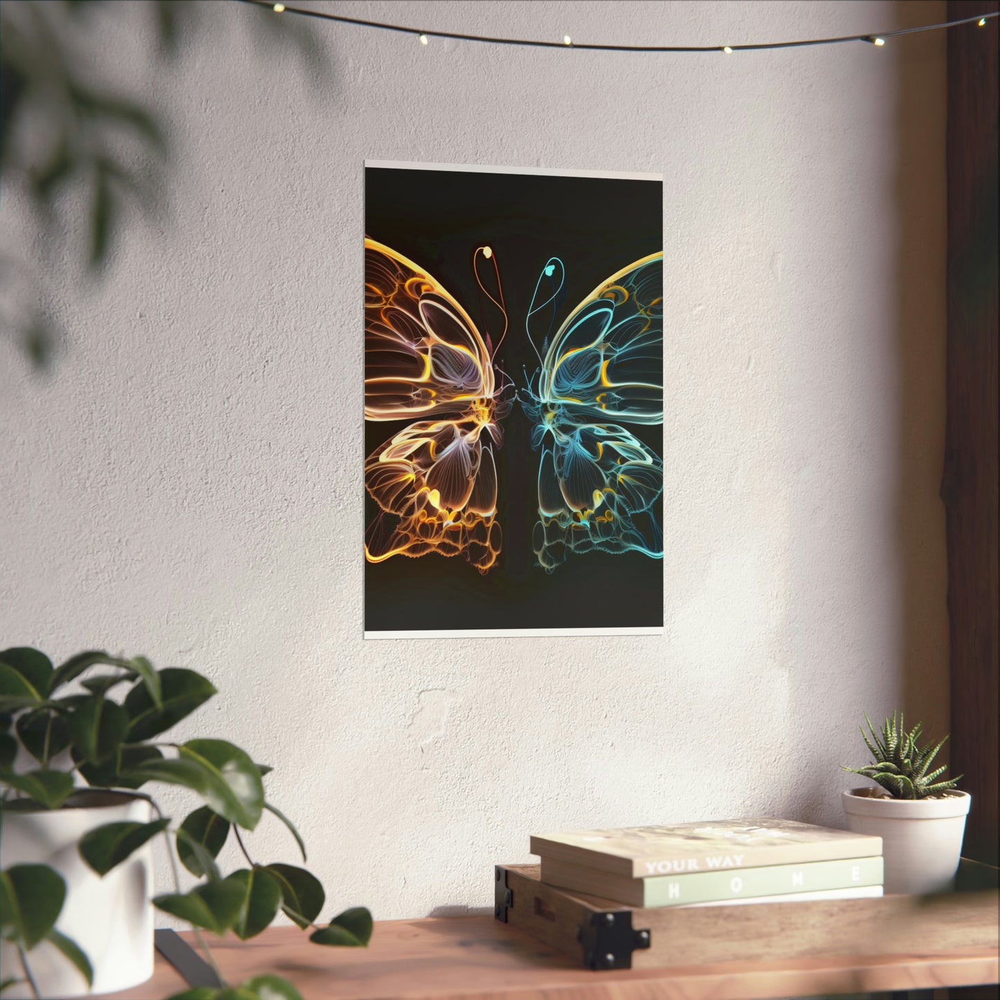 Premium Matte Vertical Posters Neon Glo Butterfly 3