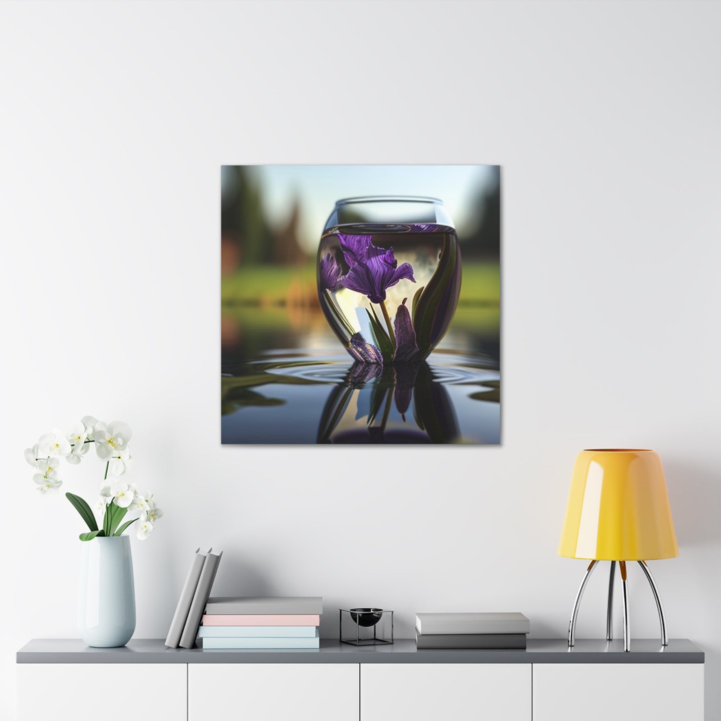 Canvas Gallery Wraps Purple Iris in a vase 3