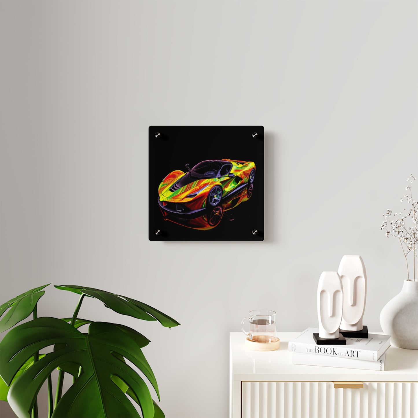 Acrylic Wall Art Panels Ferrari Neon 4