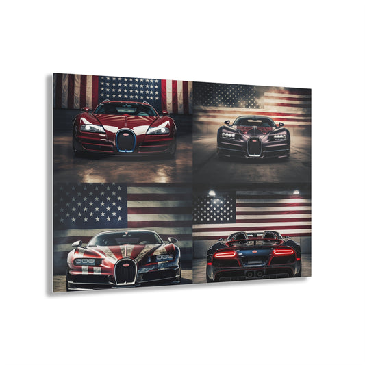 Acrylic Prints American Flag Background Bugatti 5