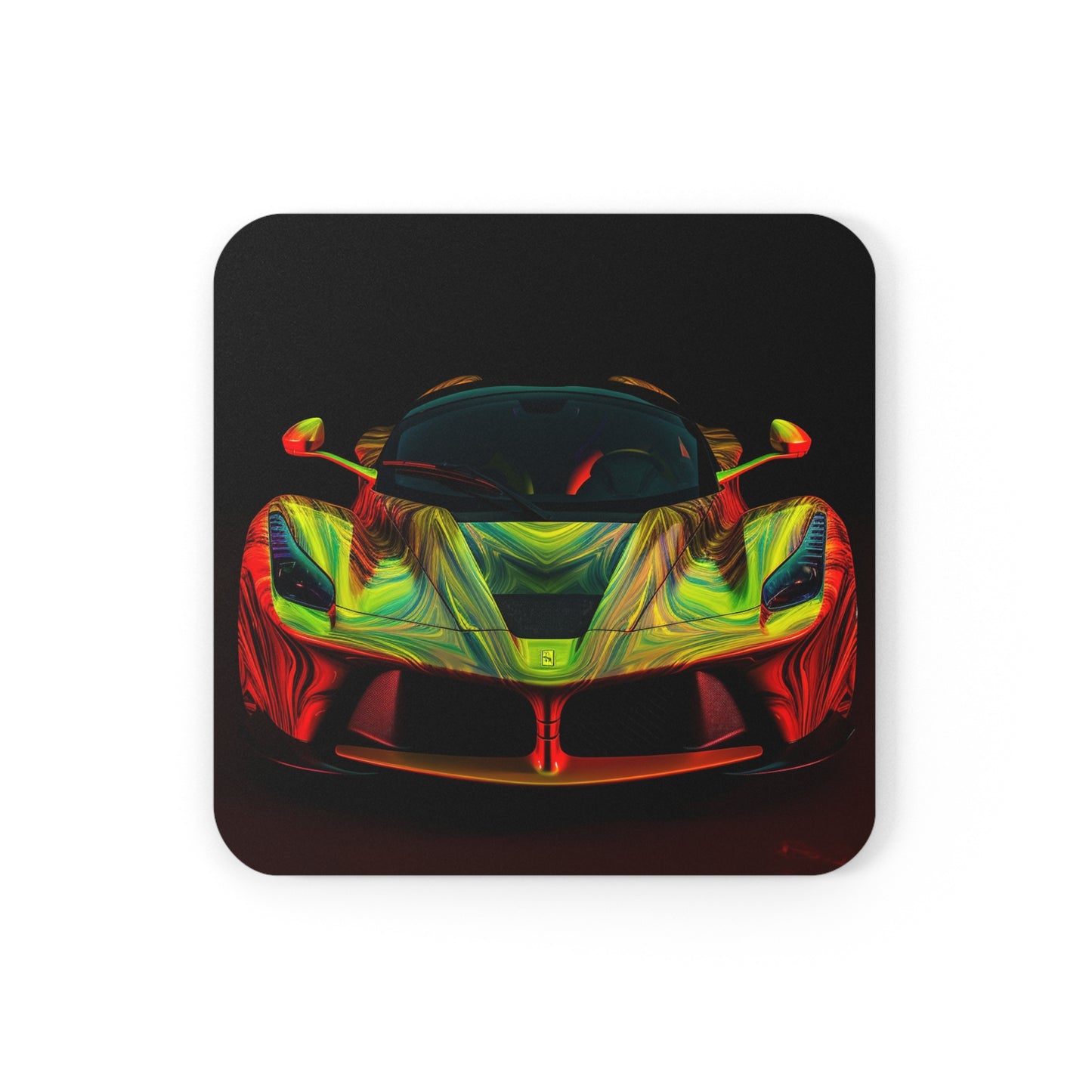 Corkwood Coaster Set Ferrari Neon 1