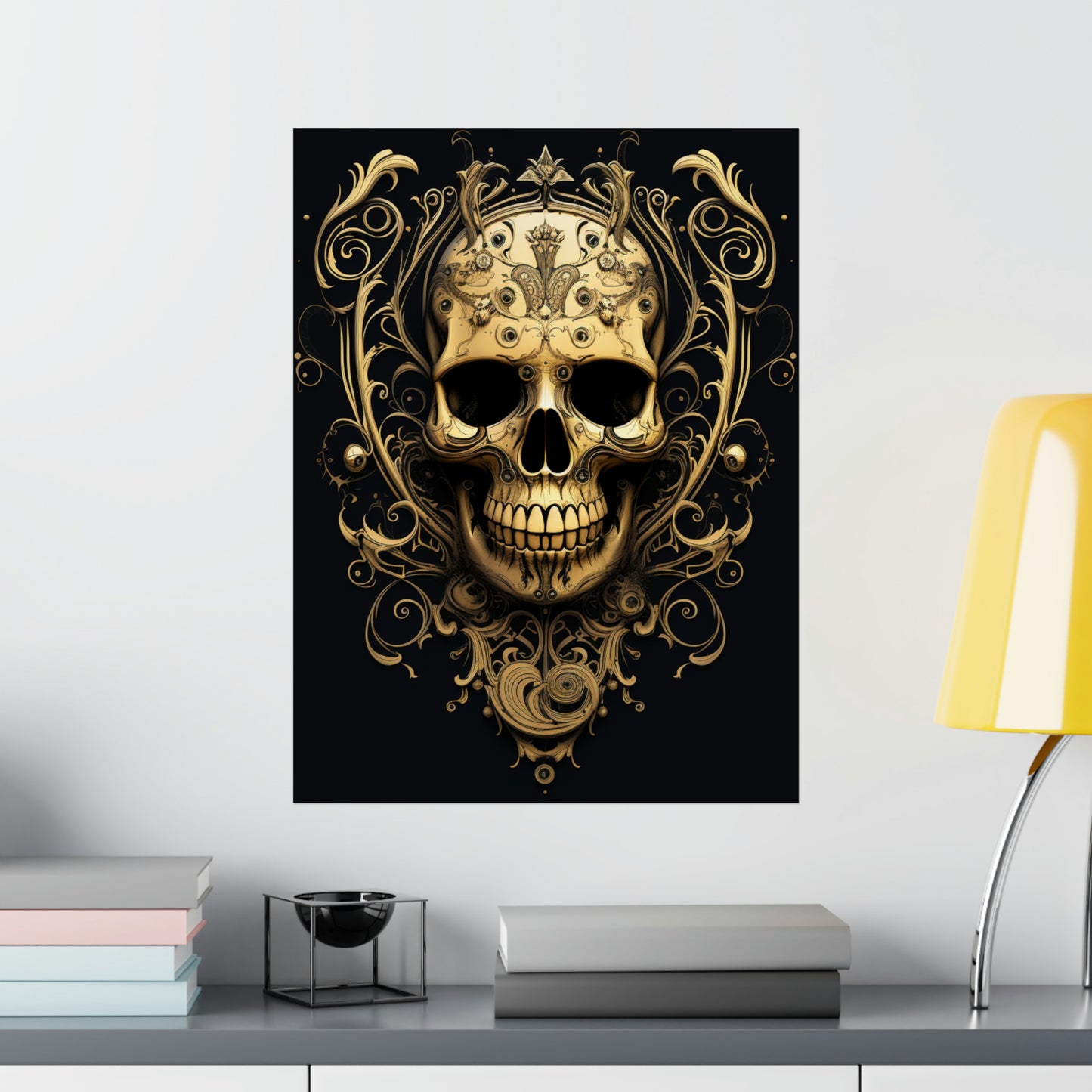 Premium Matte Vertical Posters Skull Treble Clef 3