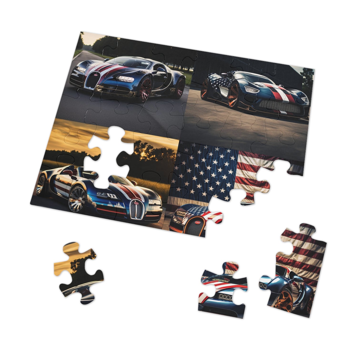 Jigsaw Puzzle (30, 110, 252, 500,1000-Piece) Bugatti Flag American 5