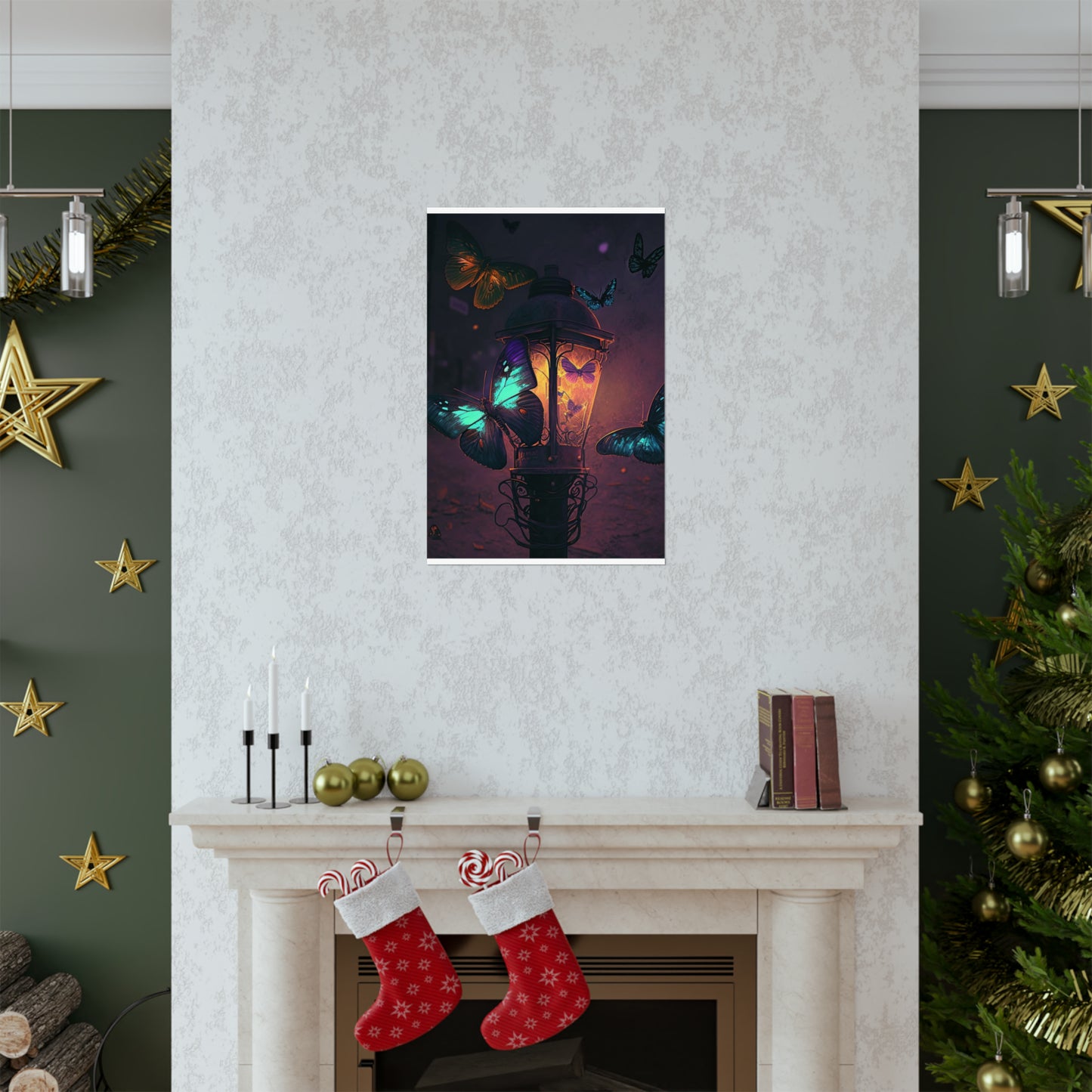 Premium Matte Vertical Posters Street Light Butterfly 4