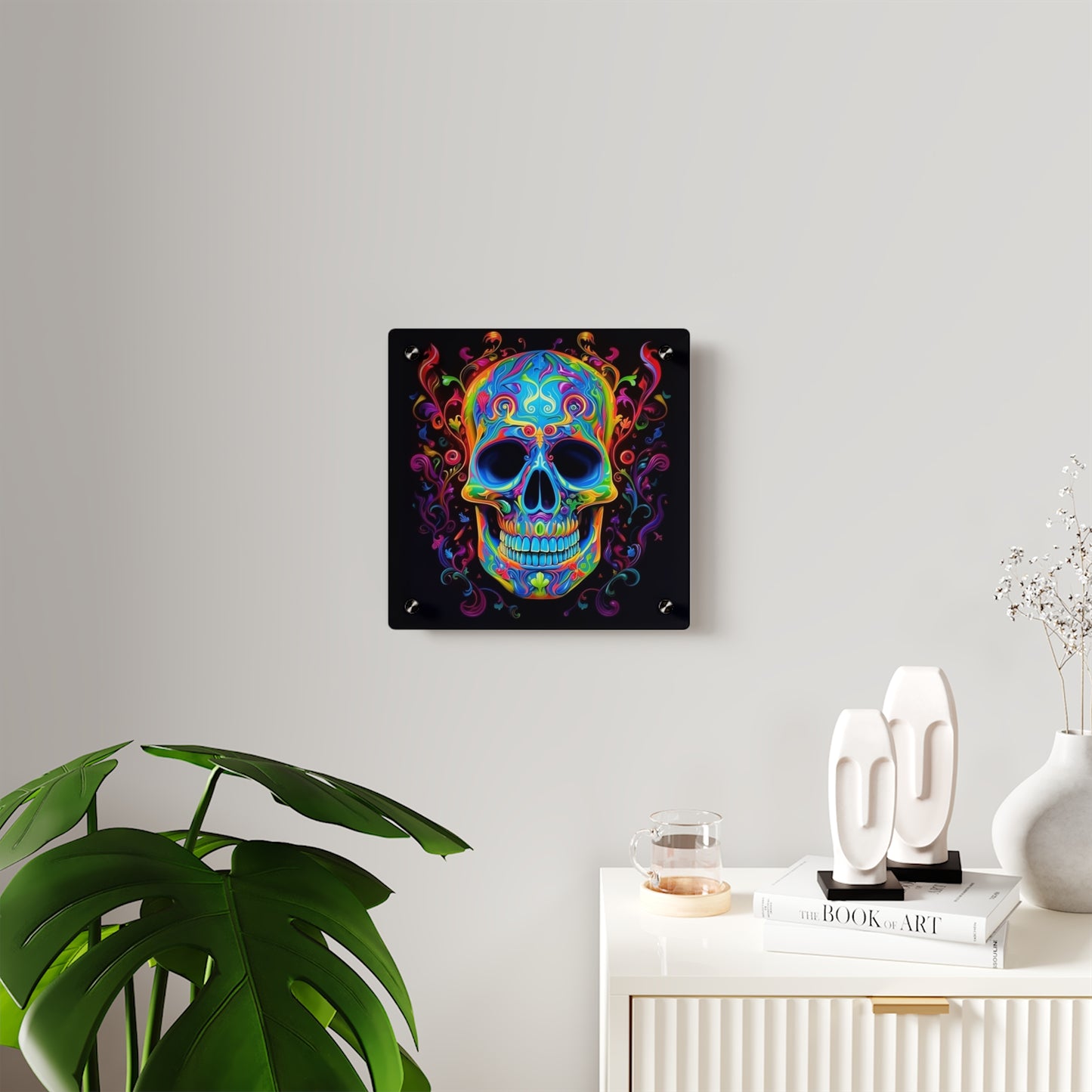 Acrylic Wall Art Panels Macro Skull Color 4