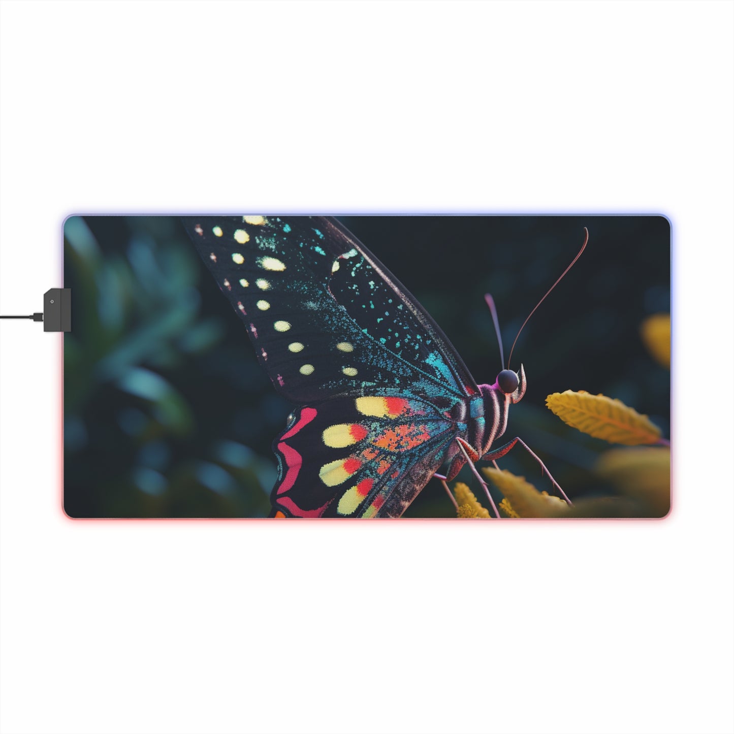 LED Gaming Mouse Pad Hyper Colorful Butterfly Macro 2